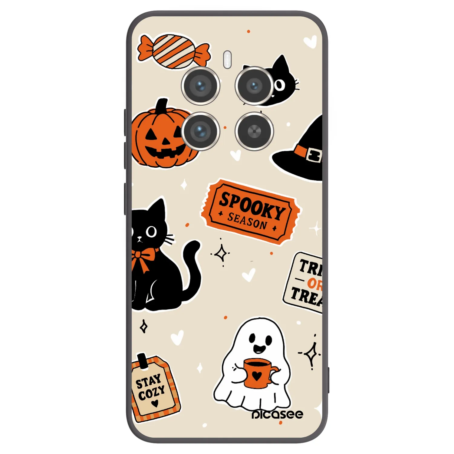 Picasee silikonový černý obal pro Realme 12 Pro 5G - Halloween stickers