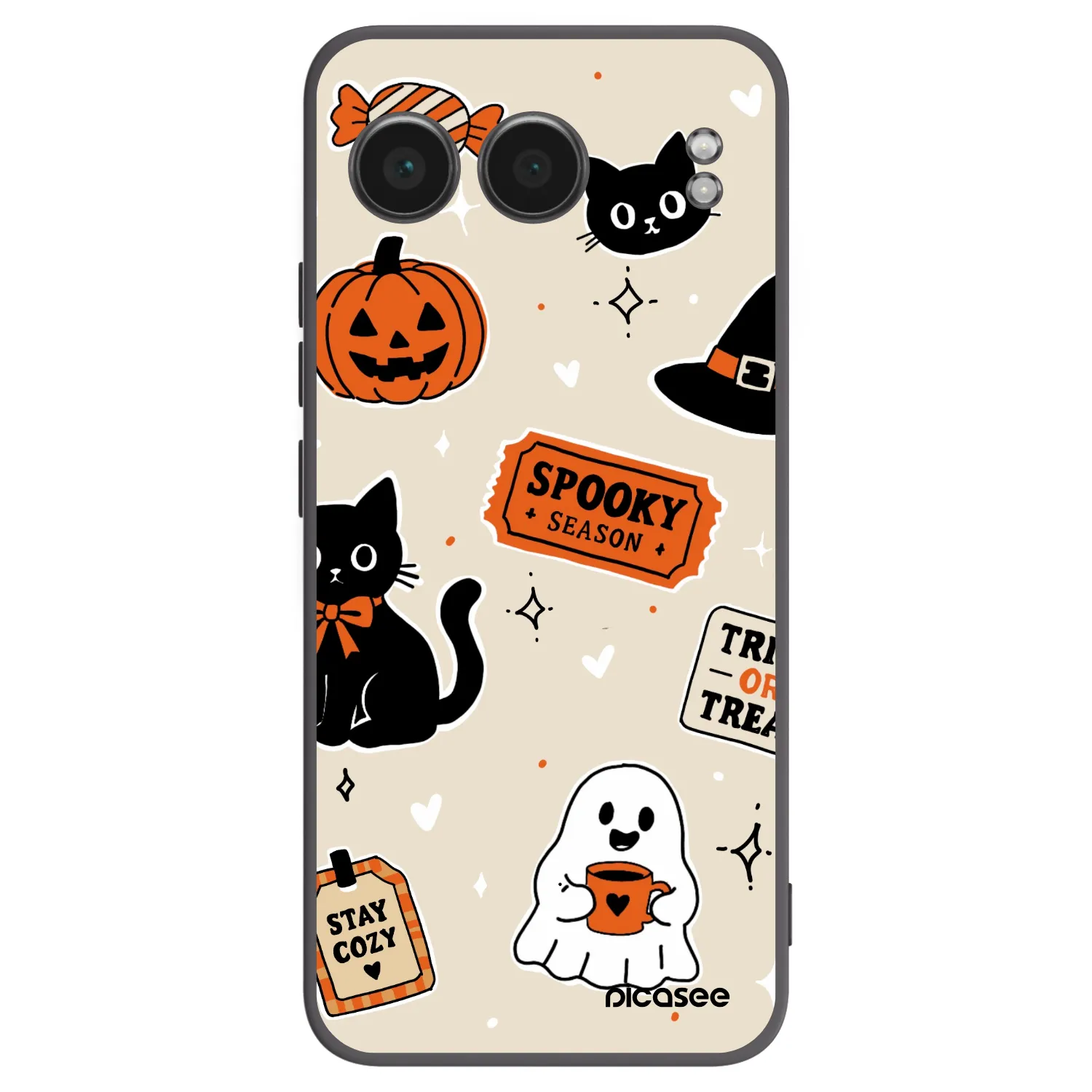 Picasee silikonový černý obal pro OnePlus Nord 4 - Halloween stickers