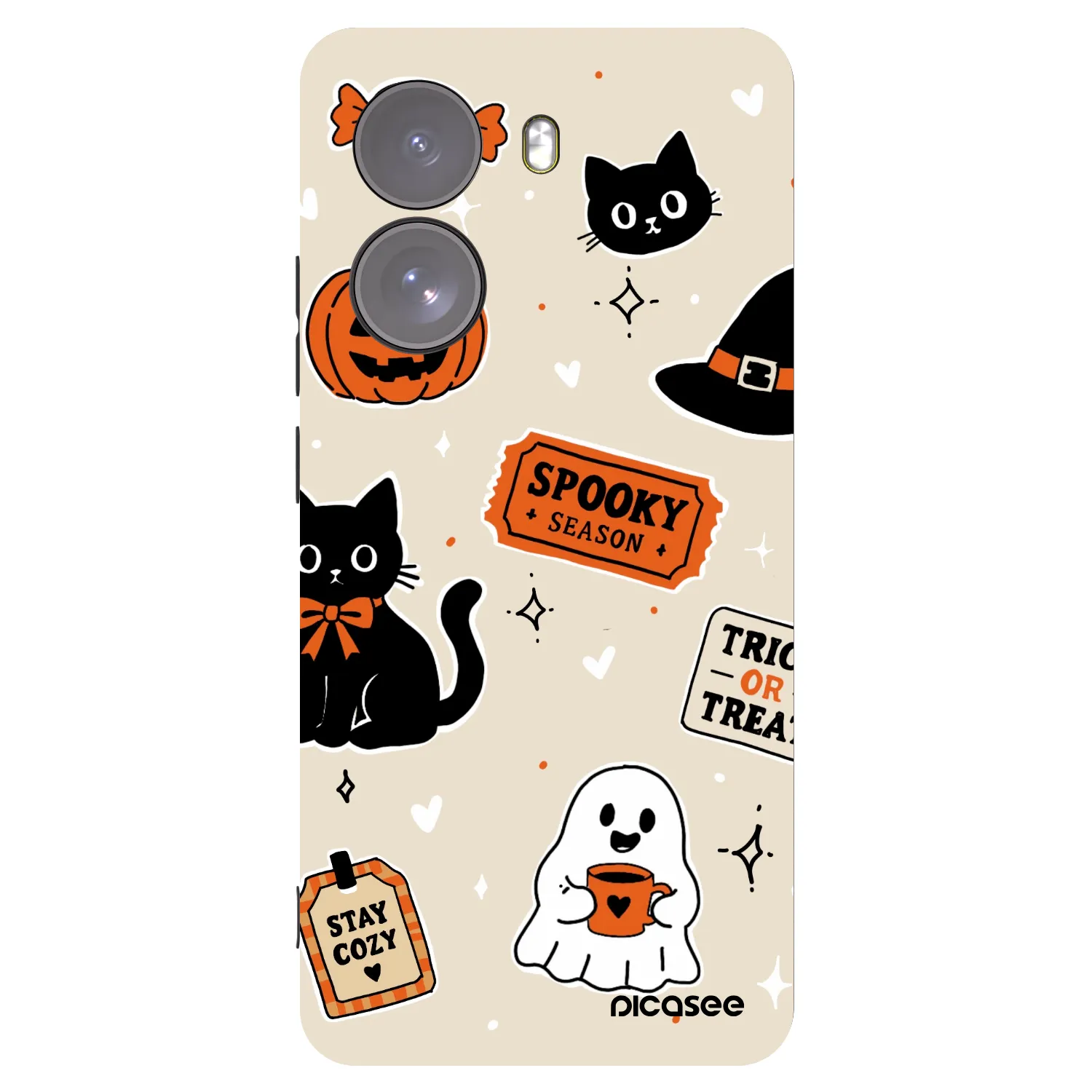 Picasee silikonový černý obal pro Xiaomi Poco X7 - Halloween stickers