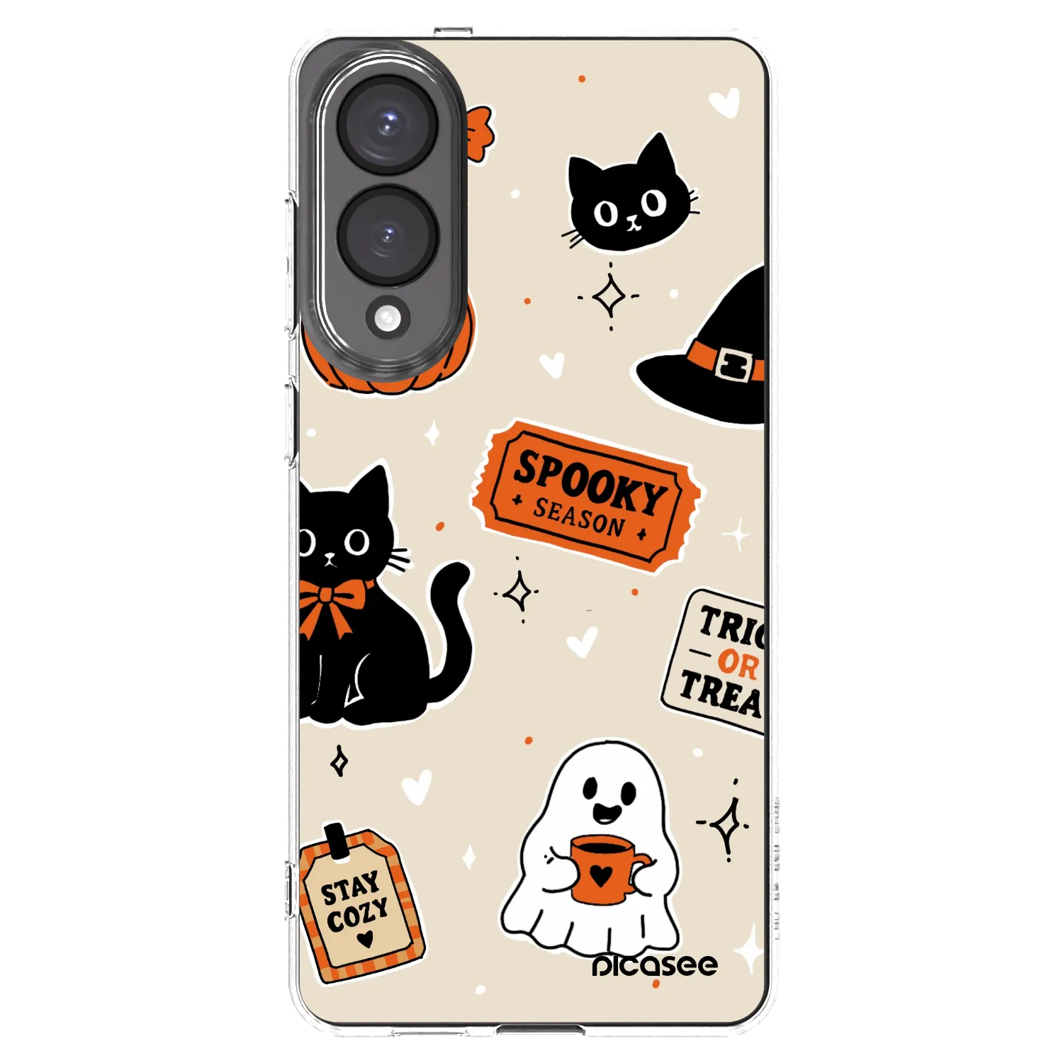 Picasee silikonový průhledný obal pro Samsung Galaxy S25 Edge 5G - Halloween stickers