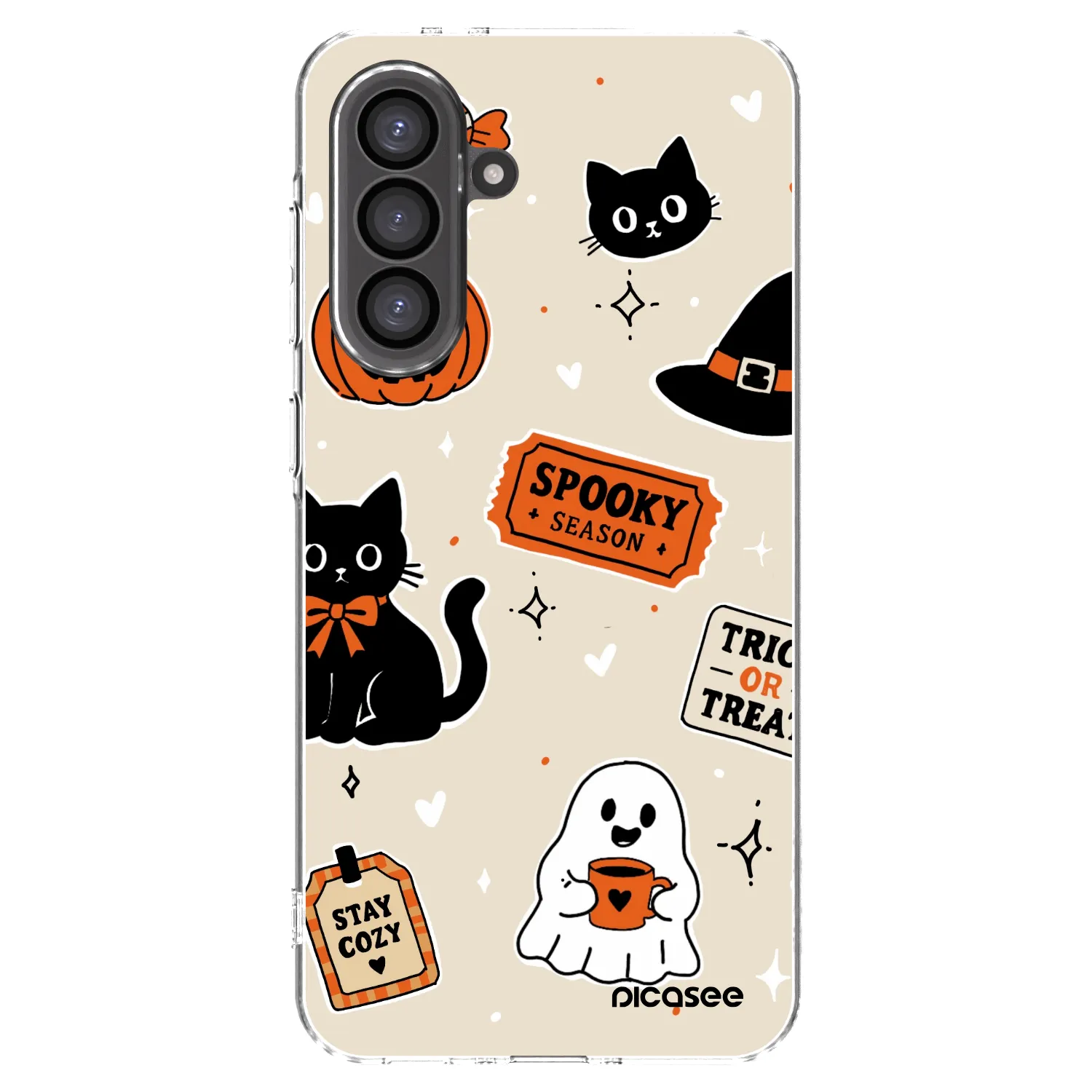 Picasee silikonový průhledný obal pro Samsung Galaxy A56 5G A566B - Halloween stickers