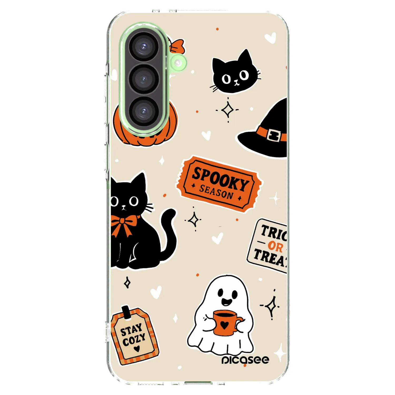 Picasee silikonový průhledný obal pro Samsung Galaxy A26 5G A266B - Halloween stickers