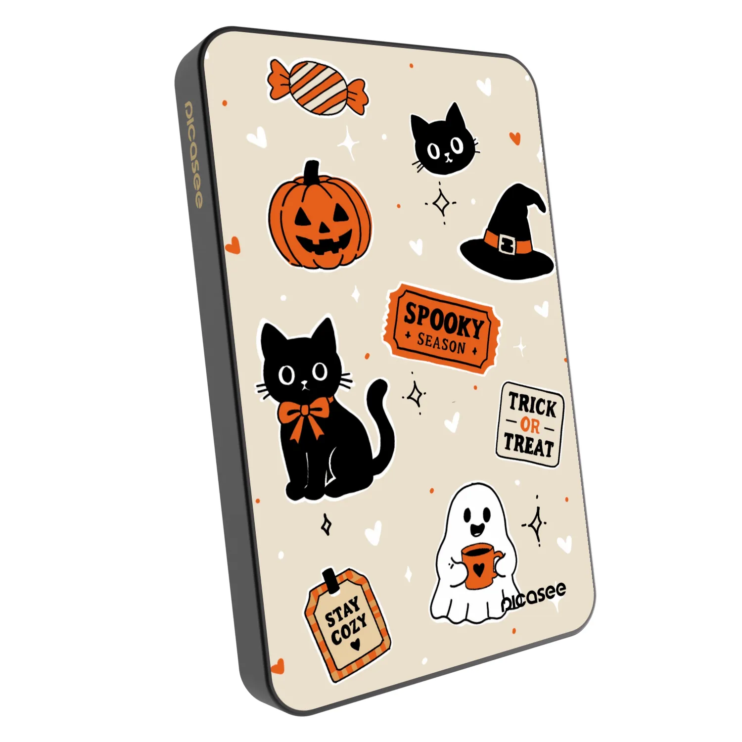 Picasee Powerbanka s MagSafe 5 000 mAh Šedá - Halloween stickers