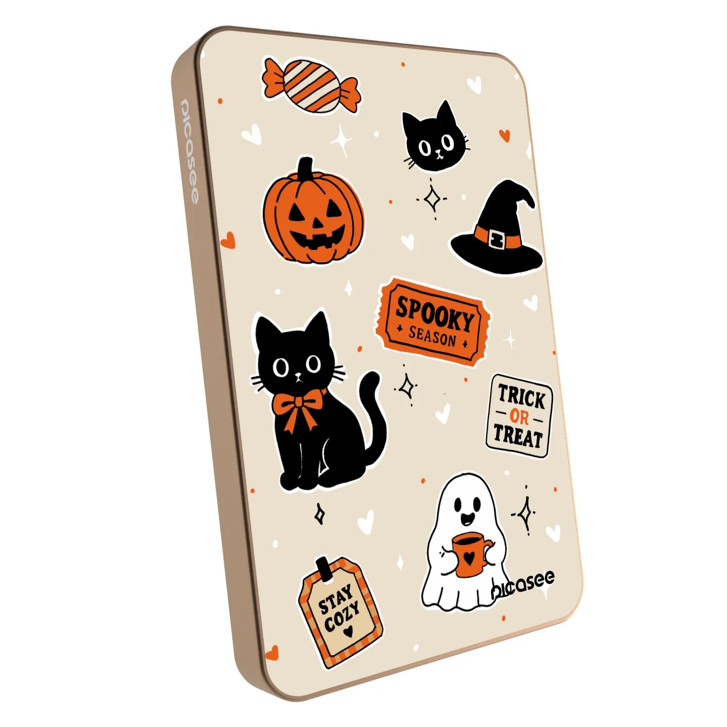 Picasee Powerbanka s MagSafe 5 000 mAh Zlatá - Halloween stickers