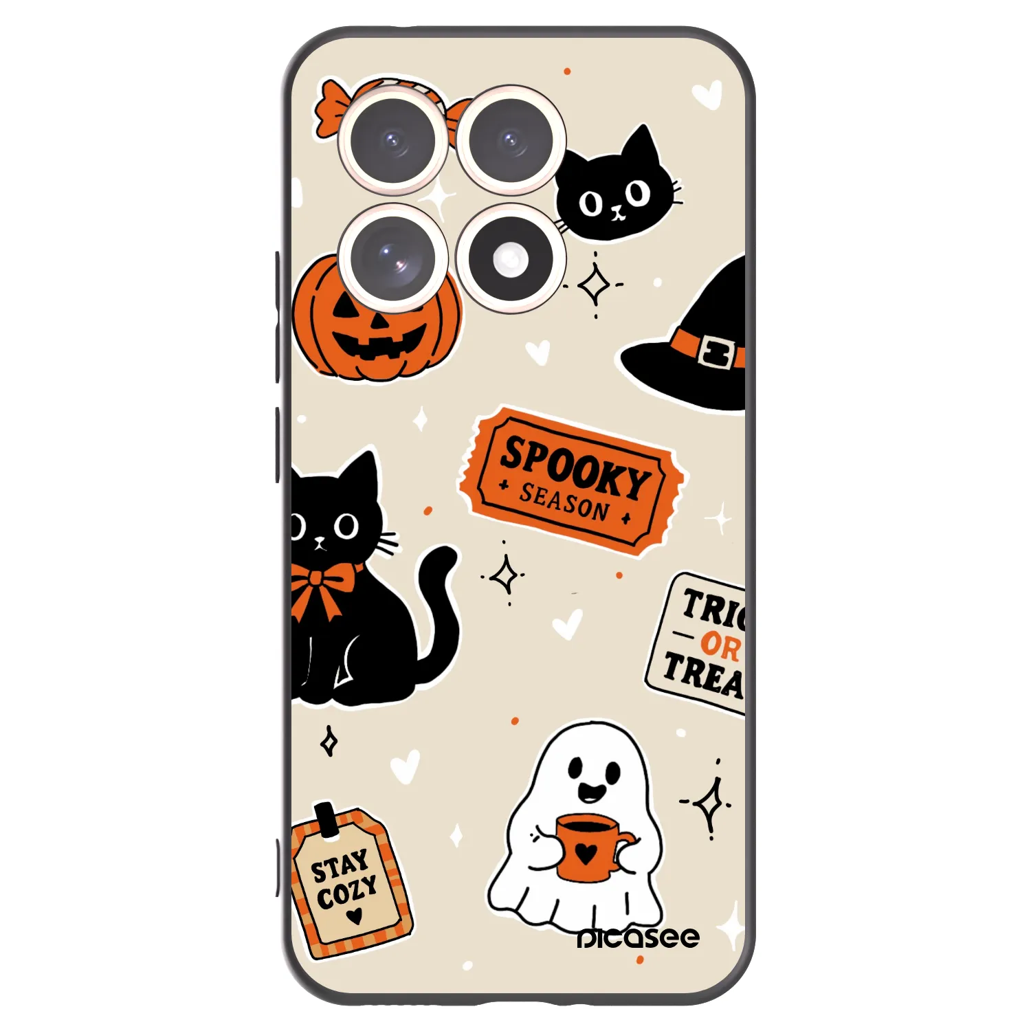 Picasee silikonový černý obal pro Xiaomi 15T - Halloween stickers