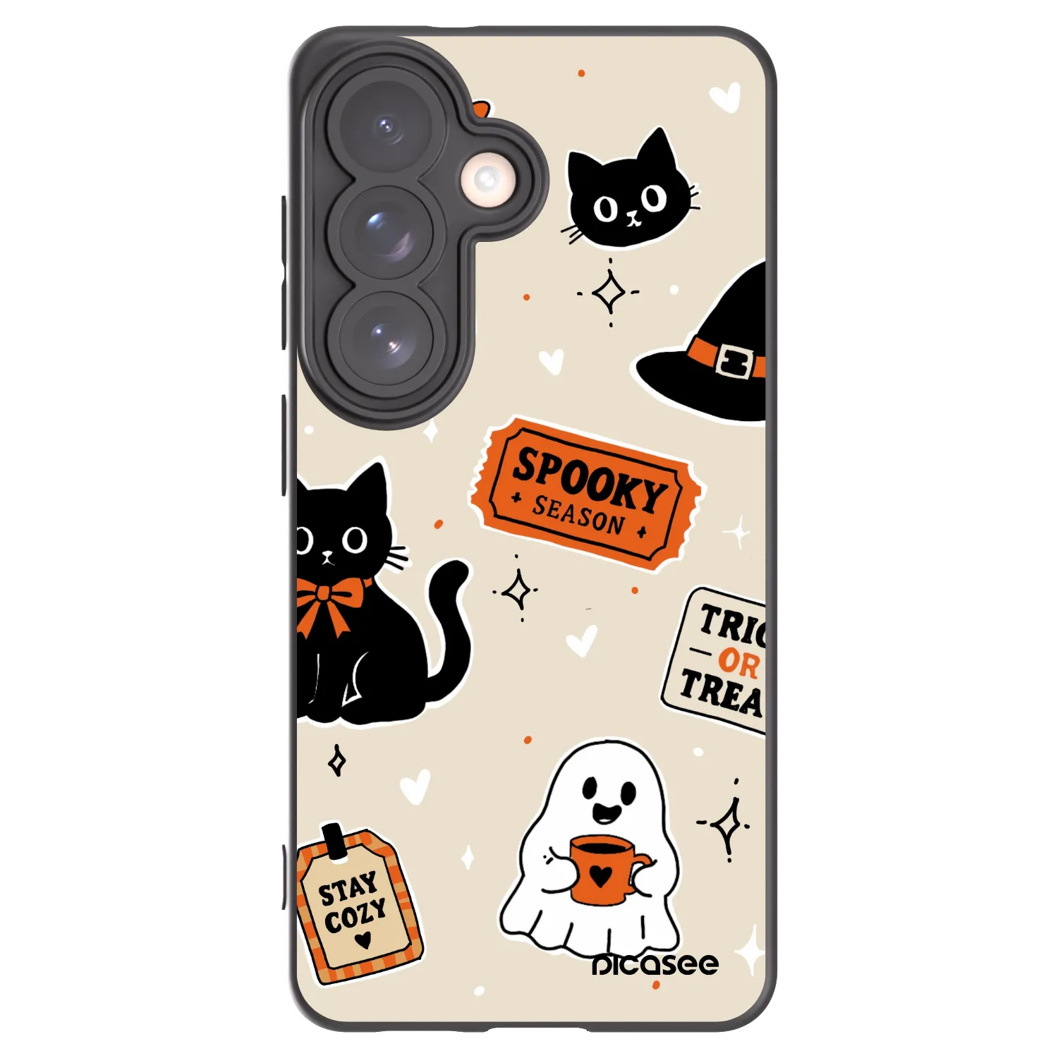 Picasee silikonový černý obal pro Samsung Galaxy S26 - Halloween stickers