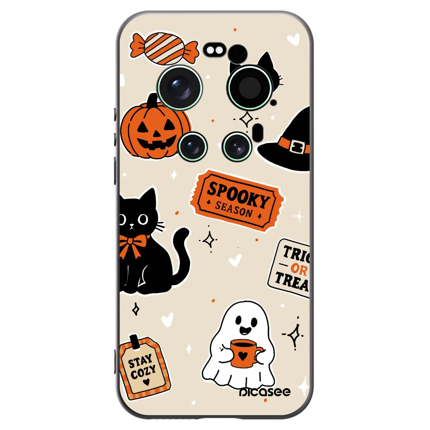 Picasee silikonový černý obal pro Xiaomi 17 Ultra - Halloween stickers