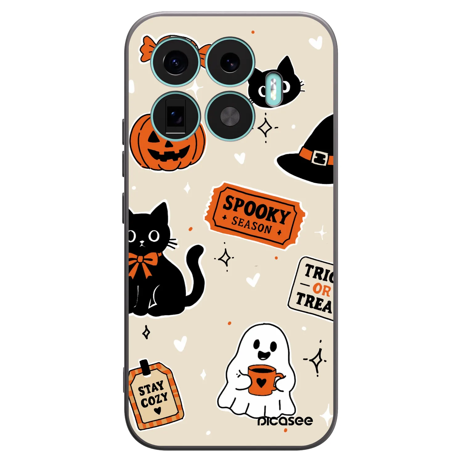 Picasee silikonový černý obal pro Xiaomi 17T - Halloween stickers
