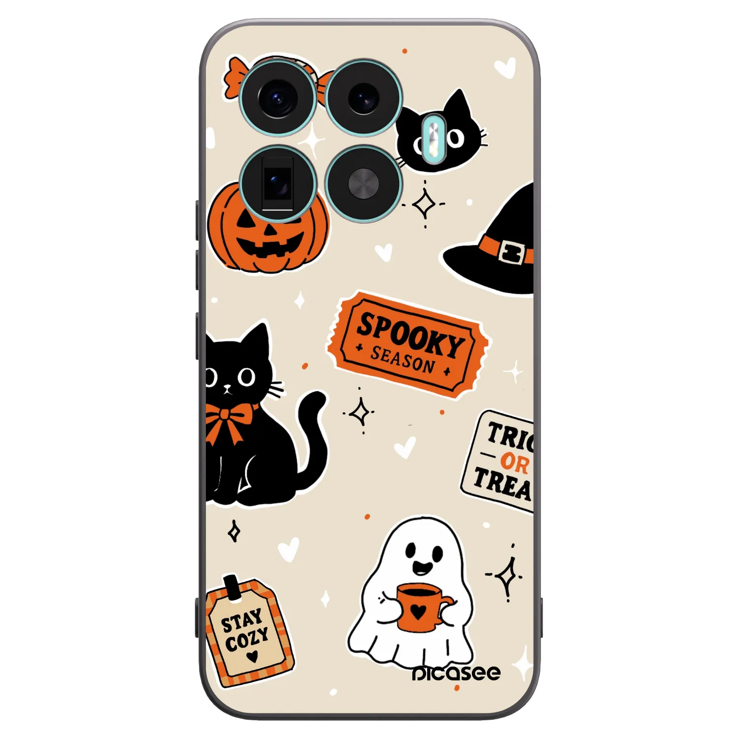 Picasee silikonový černý obal pro Xiaomi 17T Pro - Halloween stickers