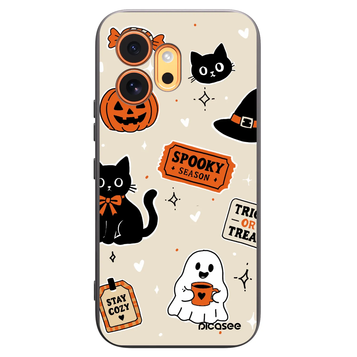 Picasee silikonový černý obal pro Honor 600 - Halloween stickers