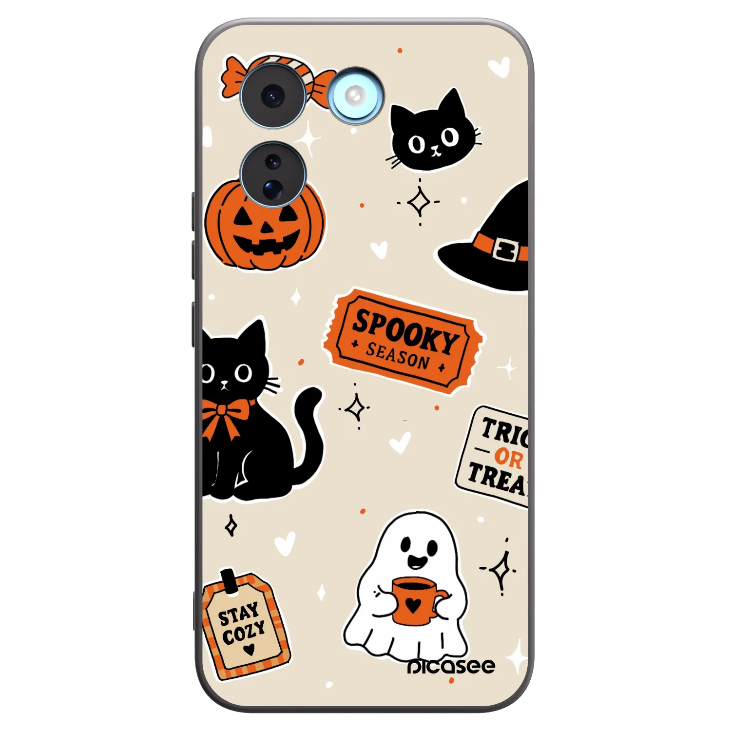 Picasee silikonový černý obal pro Xiaomi Redmi Note 17 Pro MAX 5G - Halloween stickers