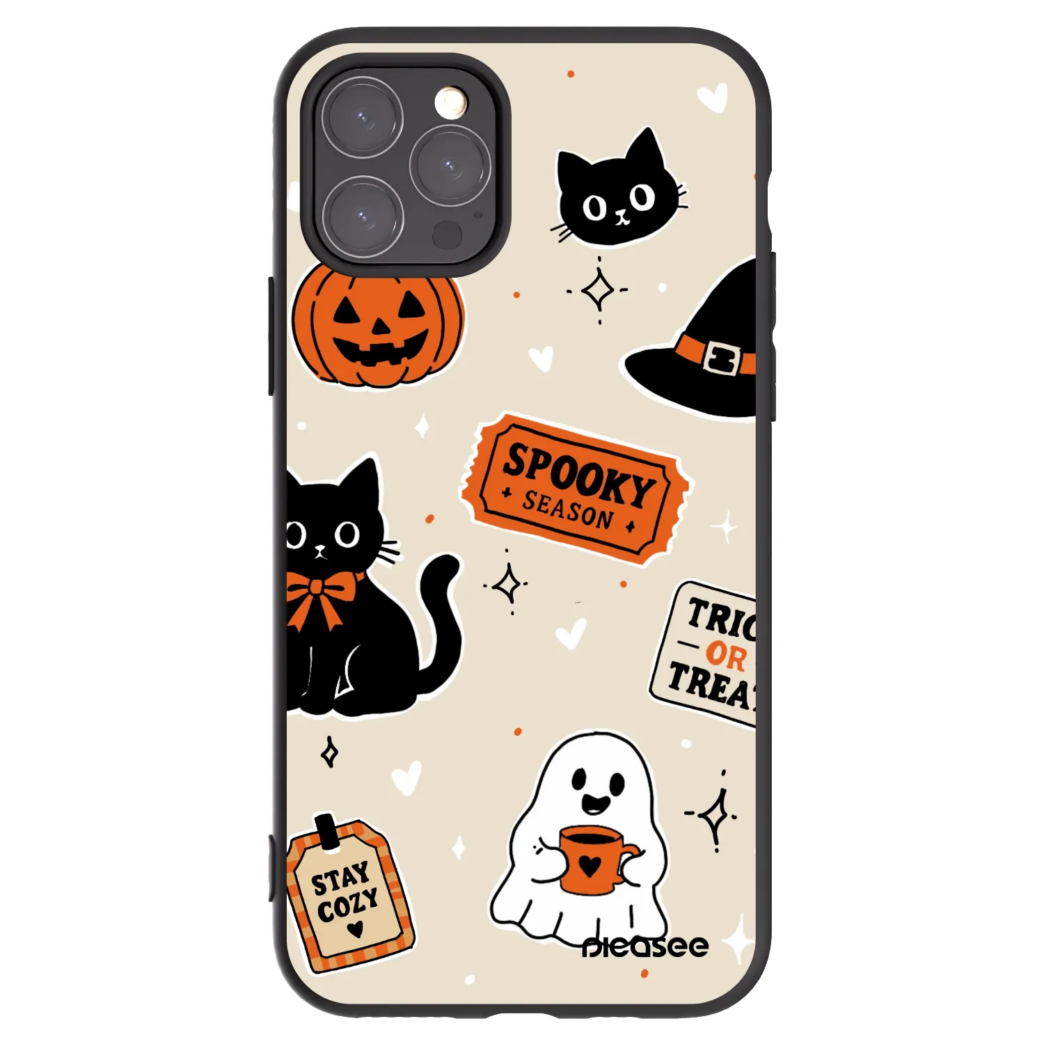 Picasee silikonový černý obal pro Apple iPhone 11 Pro - Halloween stickers