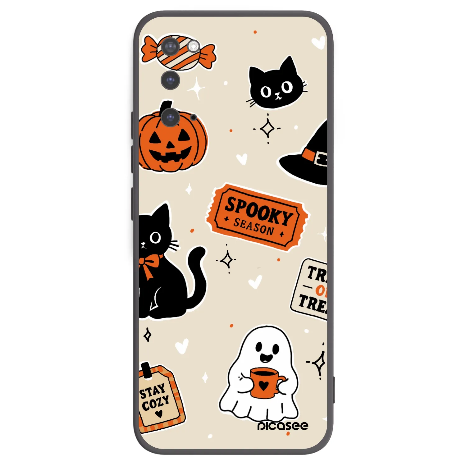 Picasee silikonový černý obal pro Samsung Galaxy S20 G980F - Halloween stickers