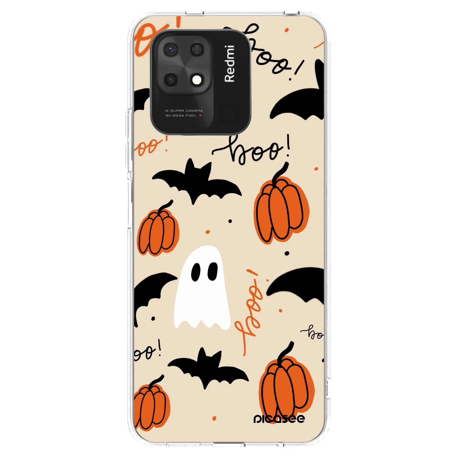 Picasee silikonový průhledný obal pro Xiaomi Redmi 10C - Halloween 26