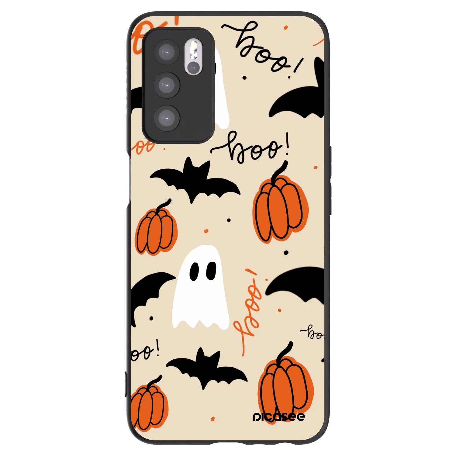Picasee silikonový černý obal pro OPPO A16s - Halloween 26