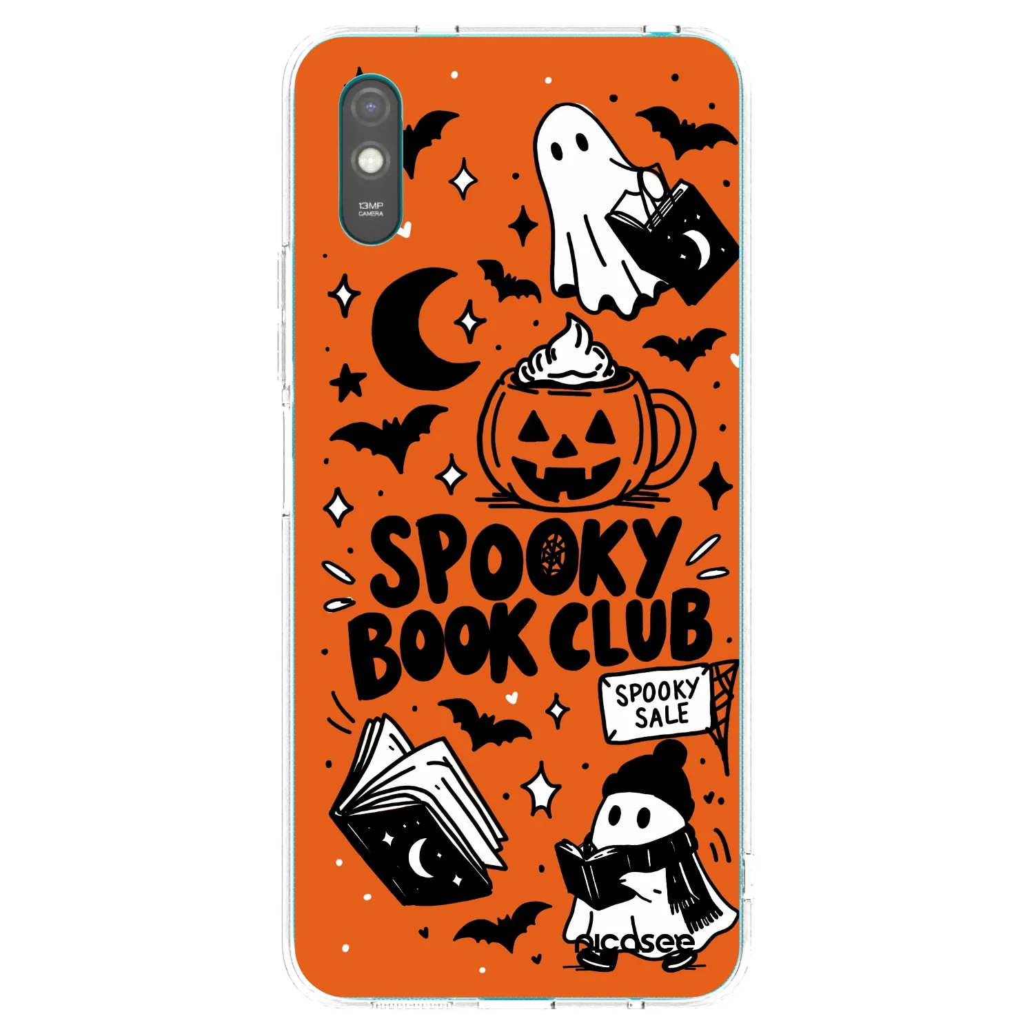 Picasee silikonový průhledný obal pro Xiaomi Redmi 9A - Spooky book club