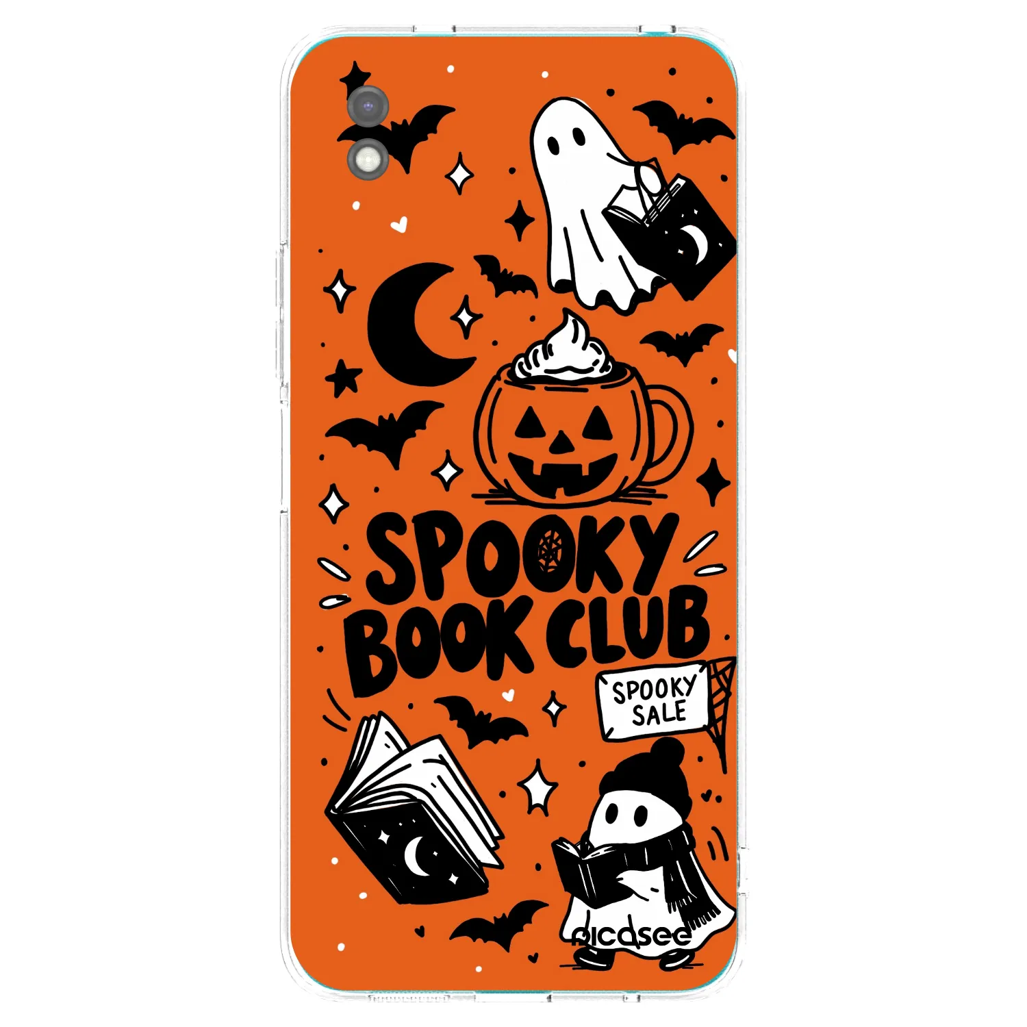 Picasee silikonový černý obal pro Xiaomi Redmi 9A - Spooky book club