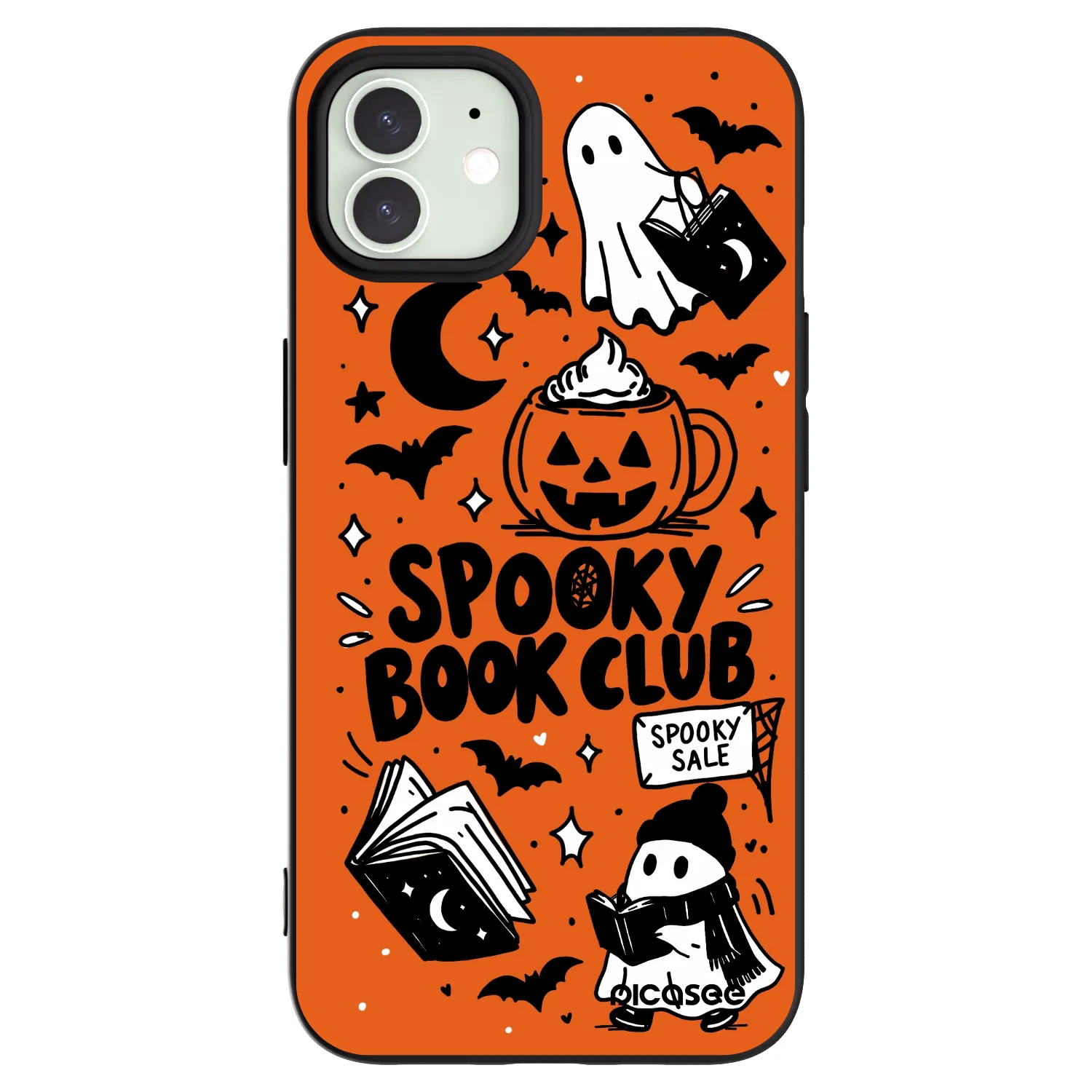 Picasee silikonový černý obal pro Apple iPhone 12 - Spooky book club