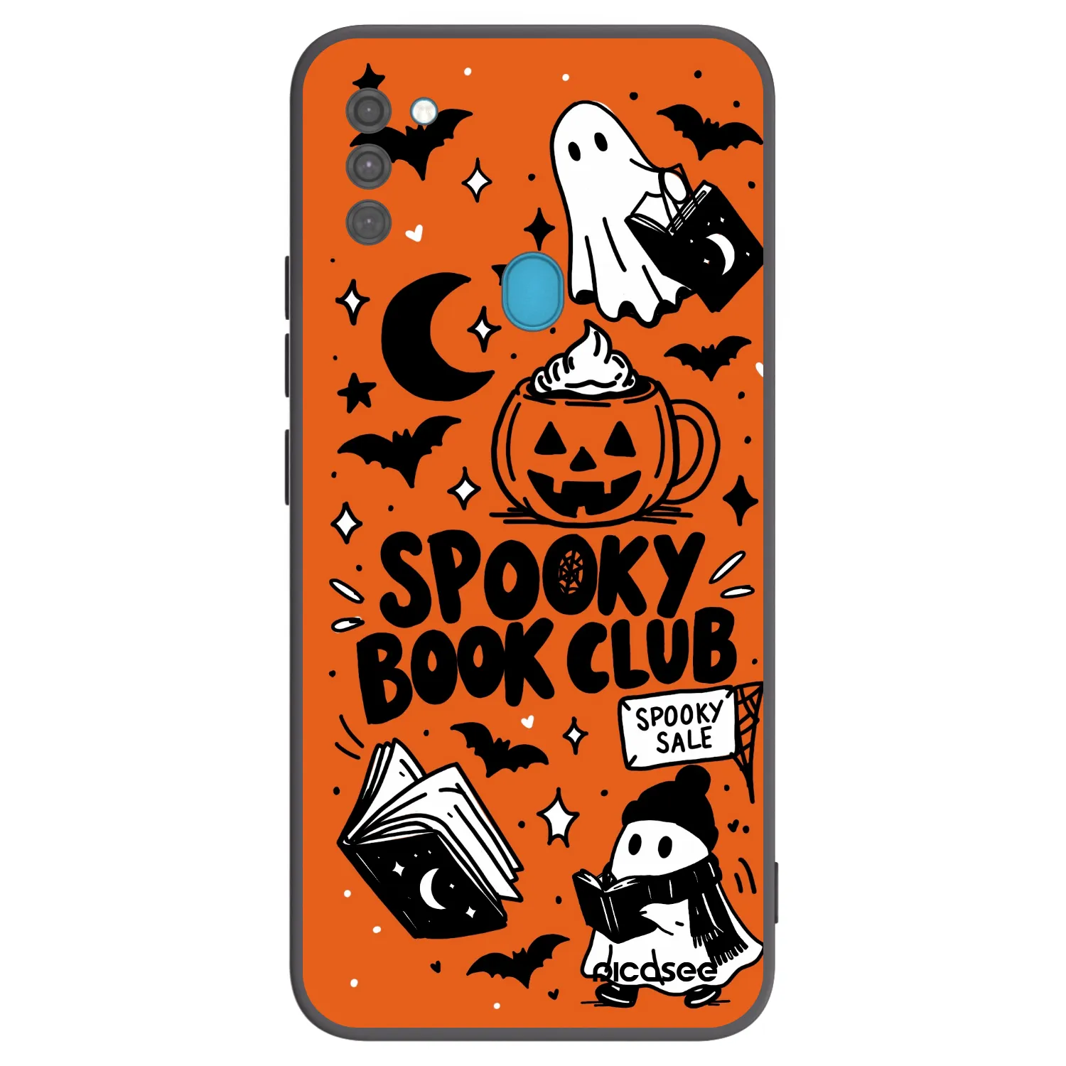Picasee silikonový černý obal pro Samsung Galaxy M11 - Spooky book club