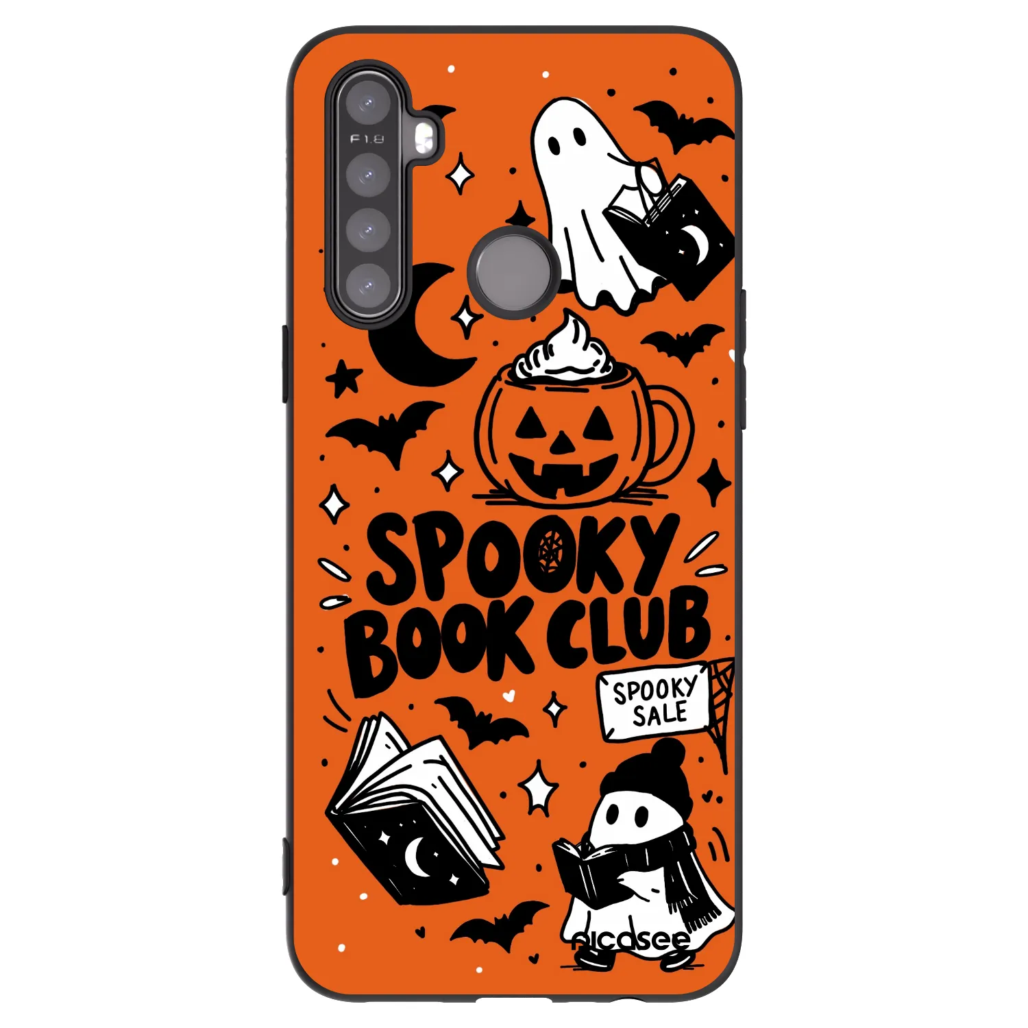 Picasee silikonový černý obal pro Realme 6i - Spooky book club
