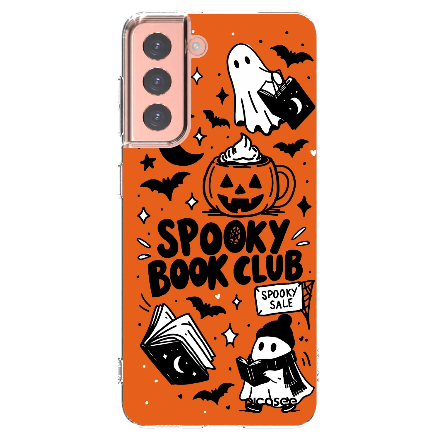 Picasee silikonový průhledný obal pro Samsung Galaxy S21 5G G991B - Spooky book club