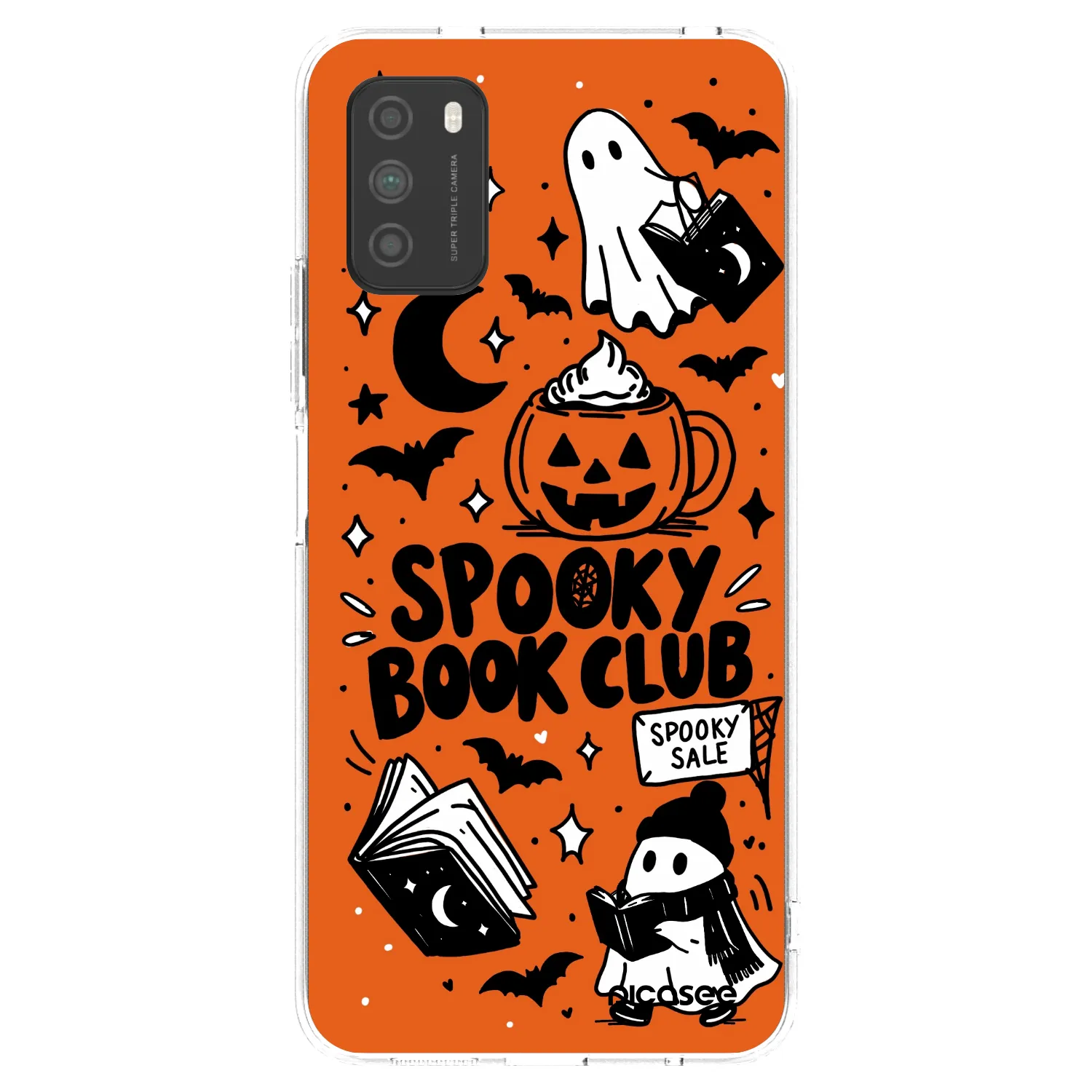 Picasee silikonový průhledný obal pro Xiaomi Poco M3 - Spooky book club