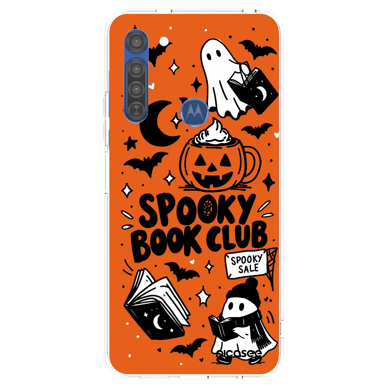 Picasee silikonový průhledný obal pro Motorola Moto G8 - Spooky book club