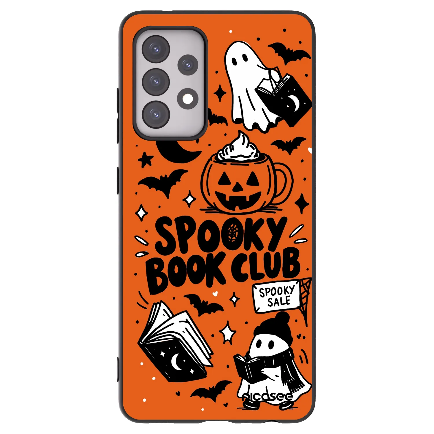 Picasee silikonový černý obal pro Samsung Galaxy A52 5G A525F - Spooky book club