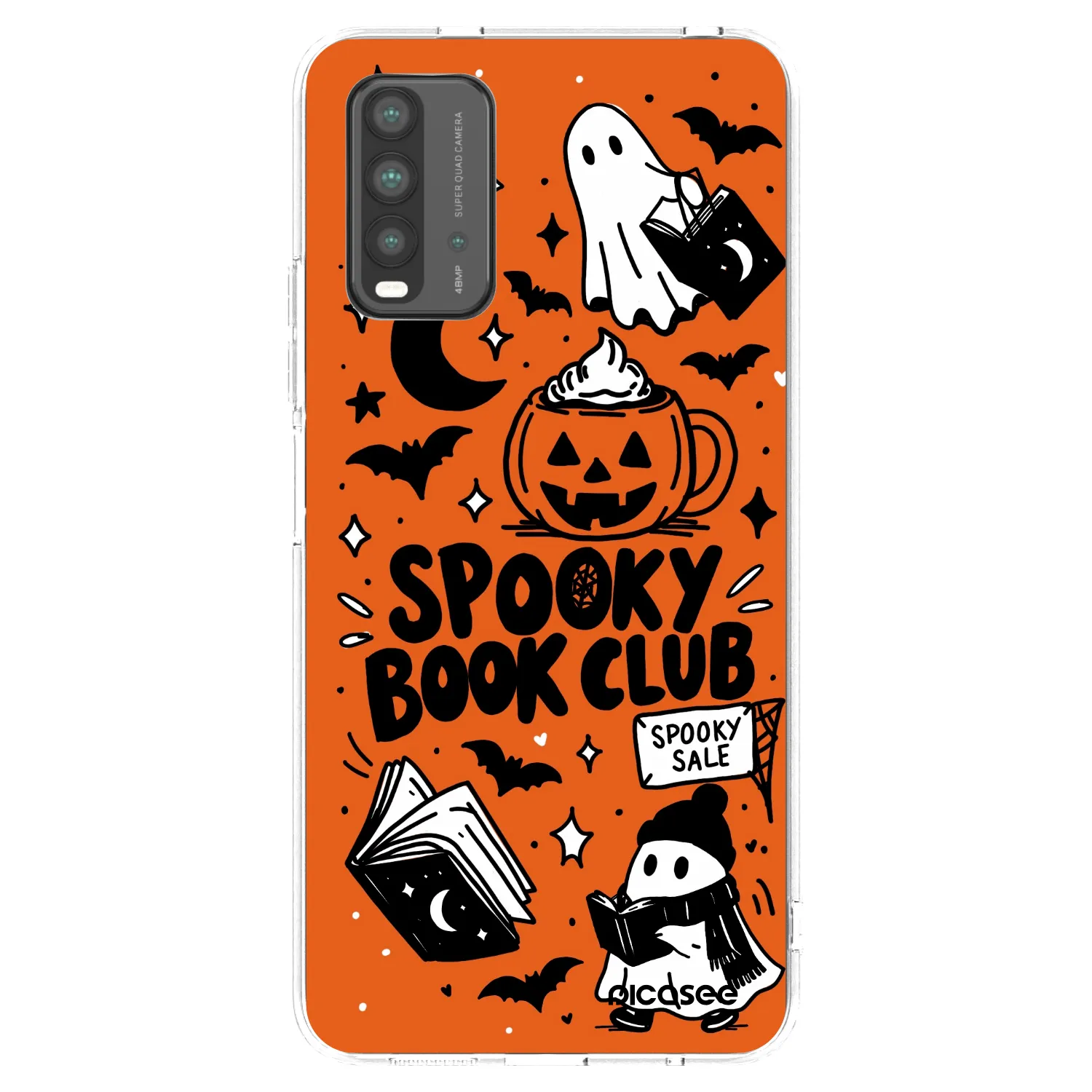 Picasee silikonový černý obal pro Xiaomi Redmi 9T - Spooky book club
