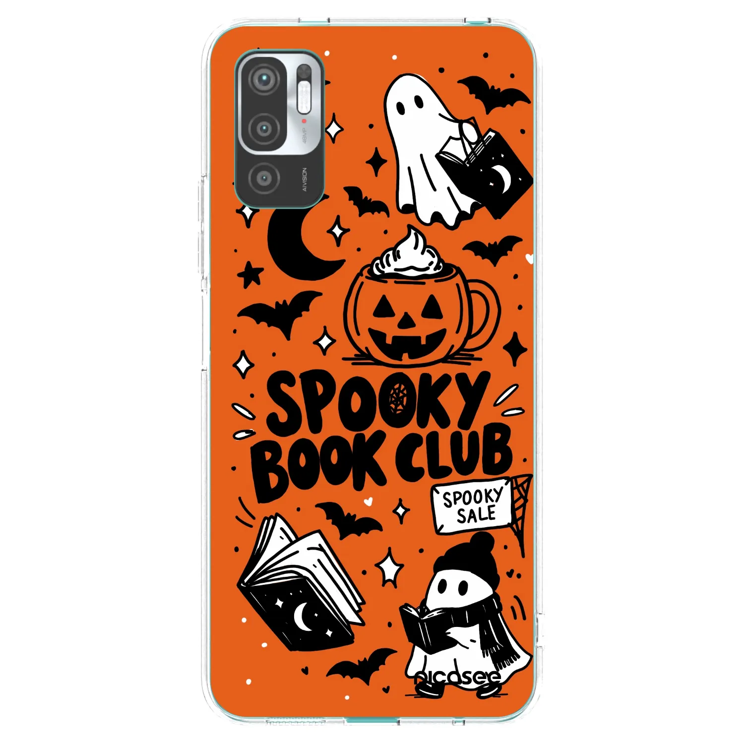 Picasee silikonový průhledný obal pro Xiaomi Redmi Note 10 5G - Spooky book club