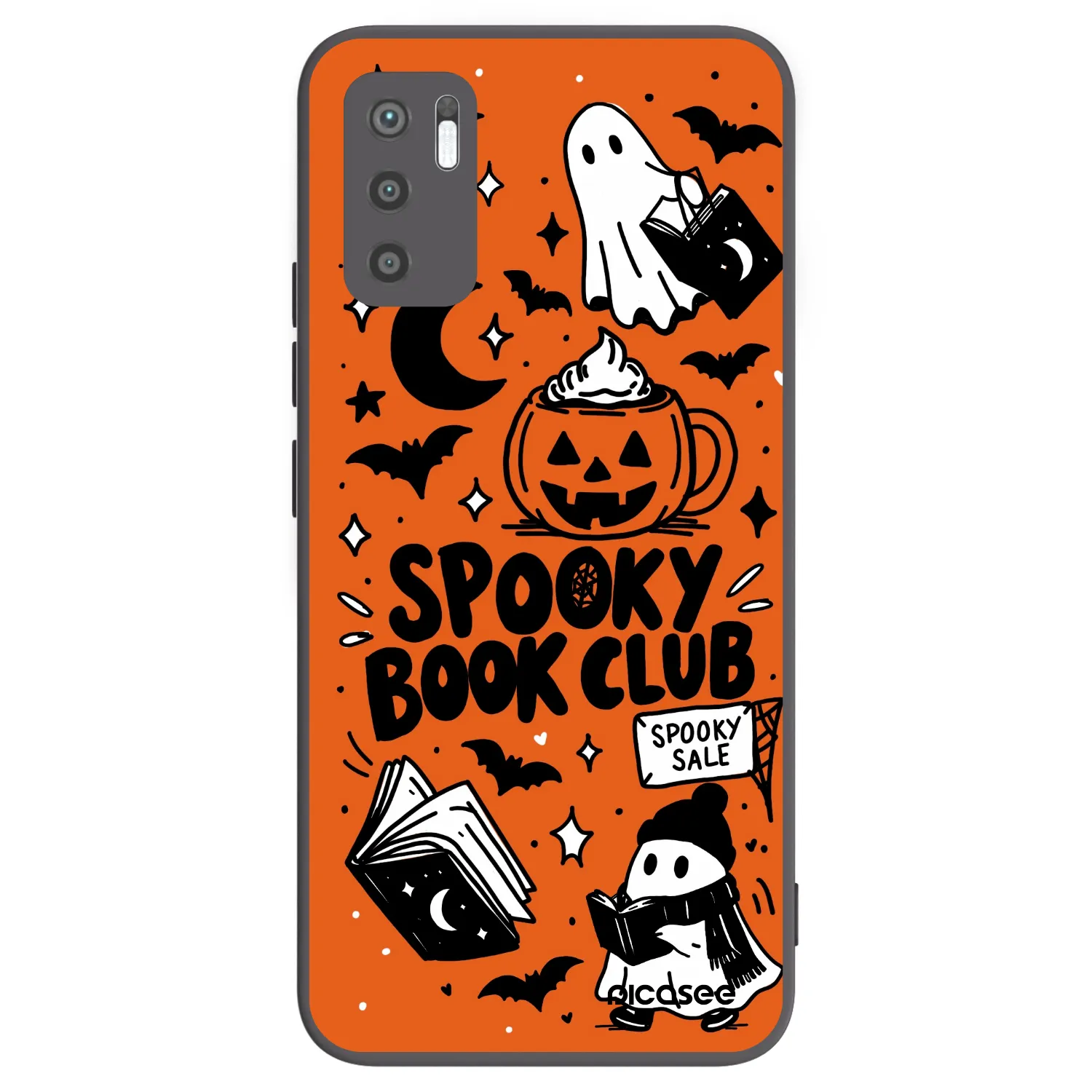 Picasee silikonový černý obal pro Xiaomi Redmi Note 10 5G - Spooky book club