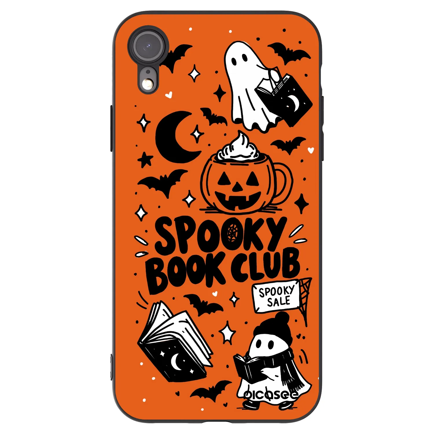 Picasee silikonový černý obal pro Apple iPhone XR - Spooky book club