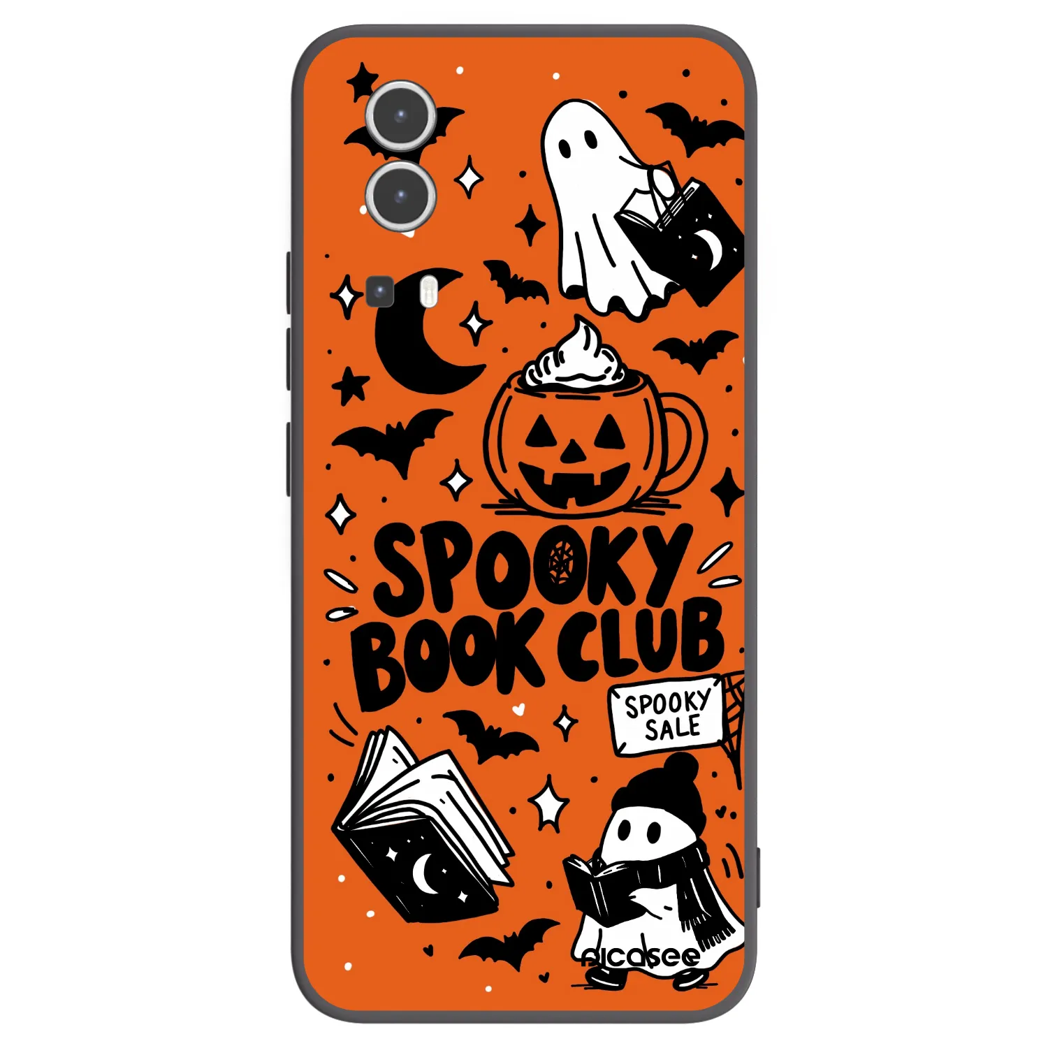Picasee silikonový černý obal pro Vivo Y72 5G - Spooky book club