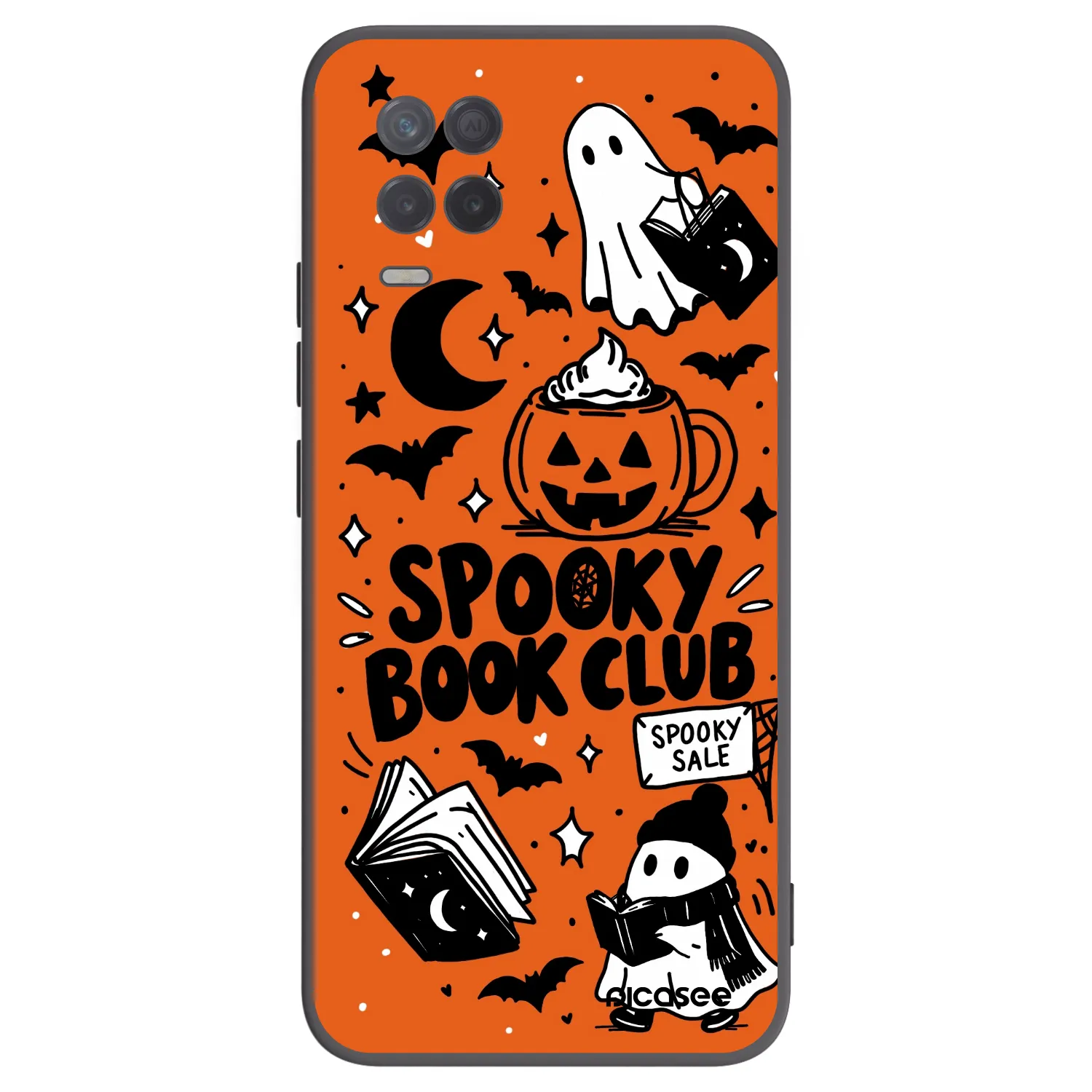 Picasee silikonový černý obal pro Realme 8 5G - Spooky book club