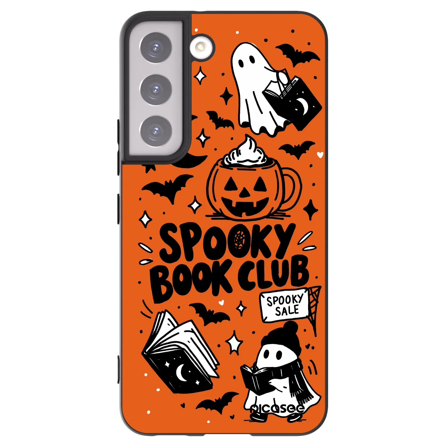 Picasee silikonový černý obal pro Samsung Galaxy S22 5G - Spooky book club