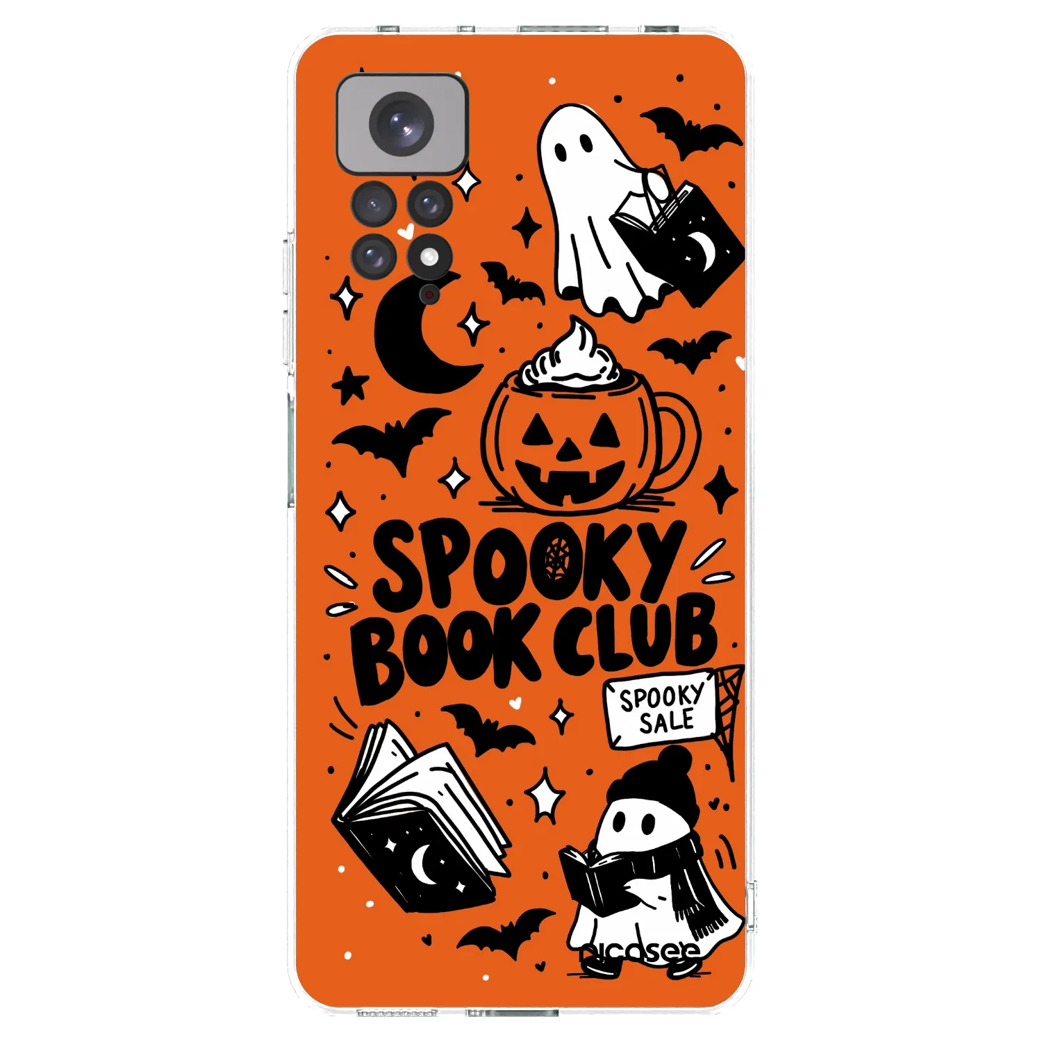 Picasee silikonový průhledný obal pro Xiaomi Redmi Note 11 - Spooky book club