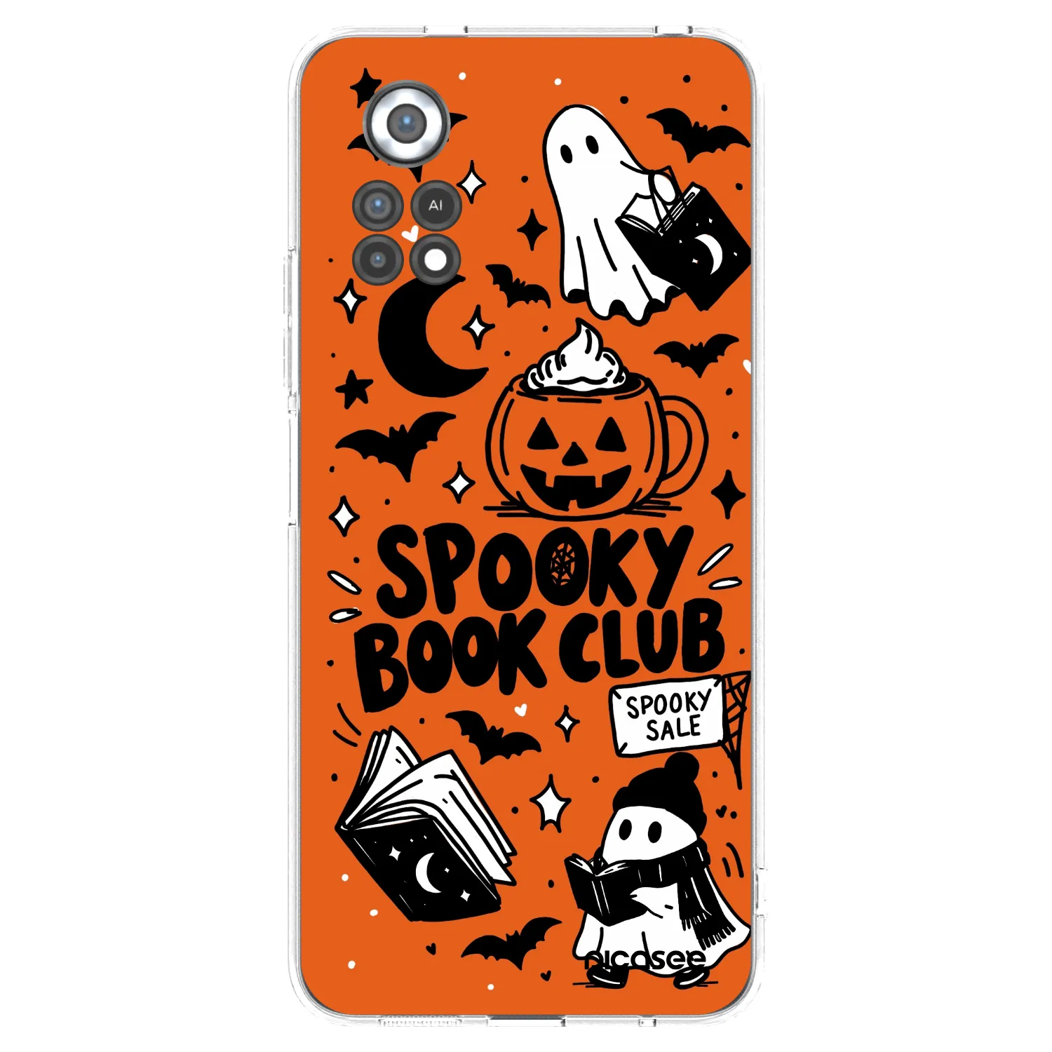 Picasee silikonový průhledný obal pro Xiaomi Poco X4 Pro 5G - Spooky book club