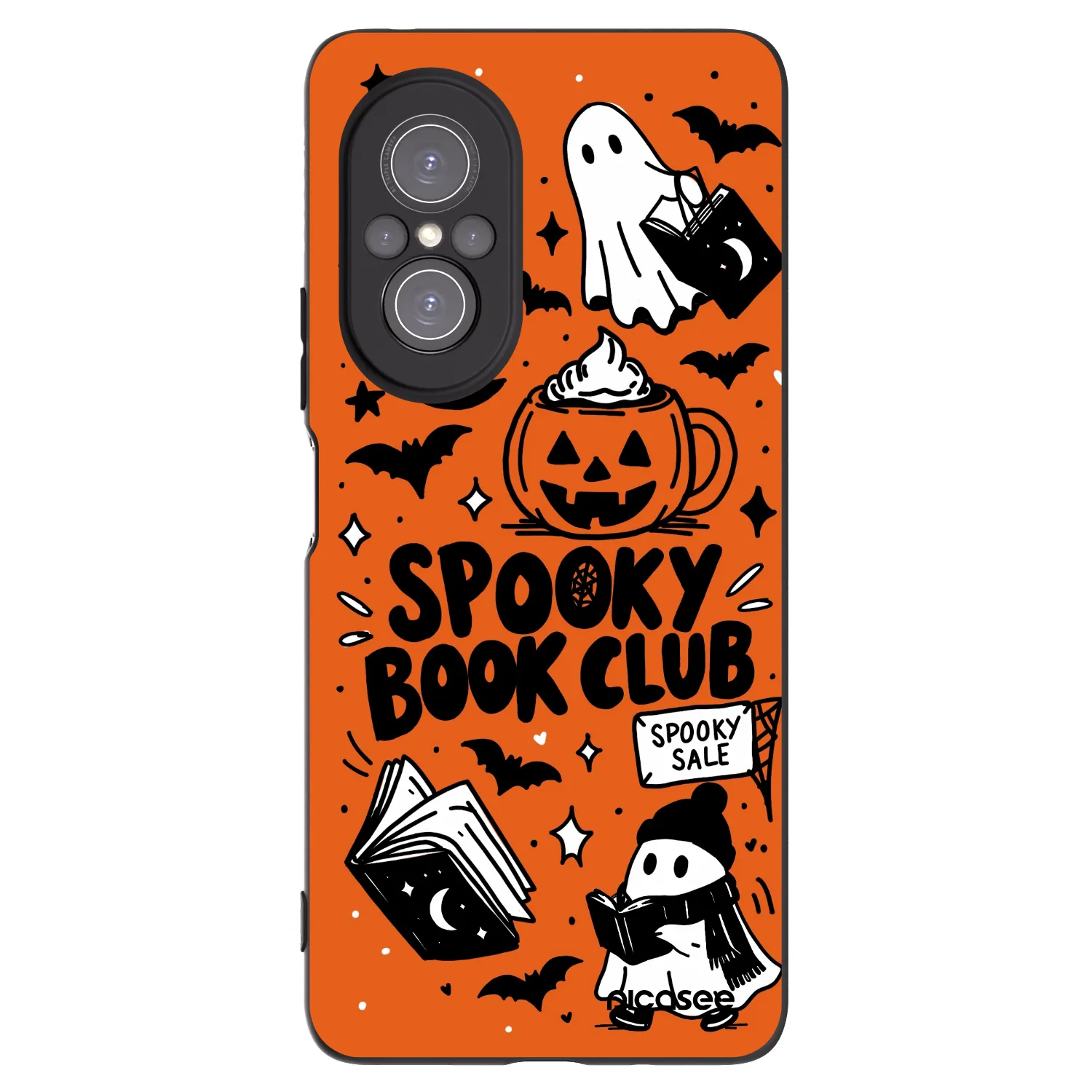 Picasee silikonový černý obal pro Huawei Nova 9 SE - Spooky book club
