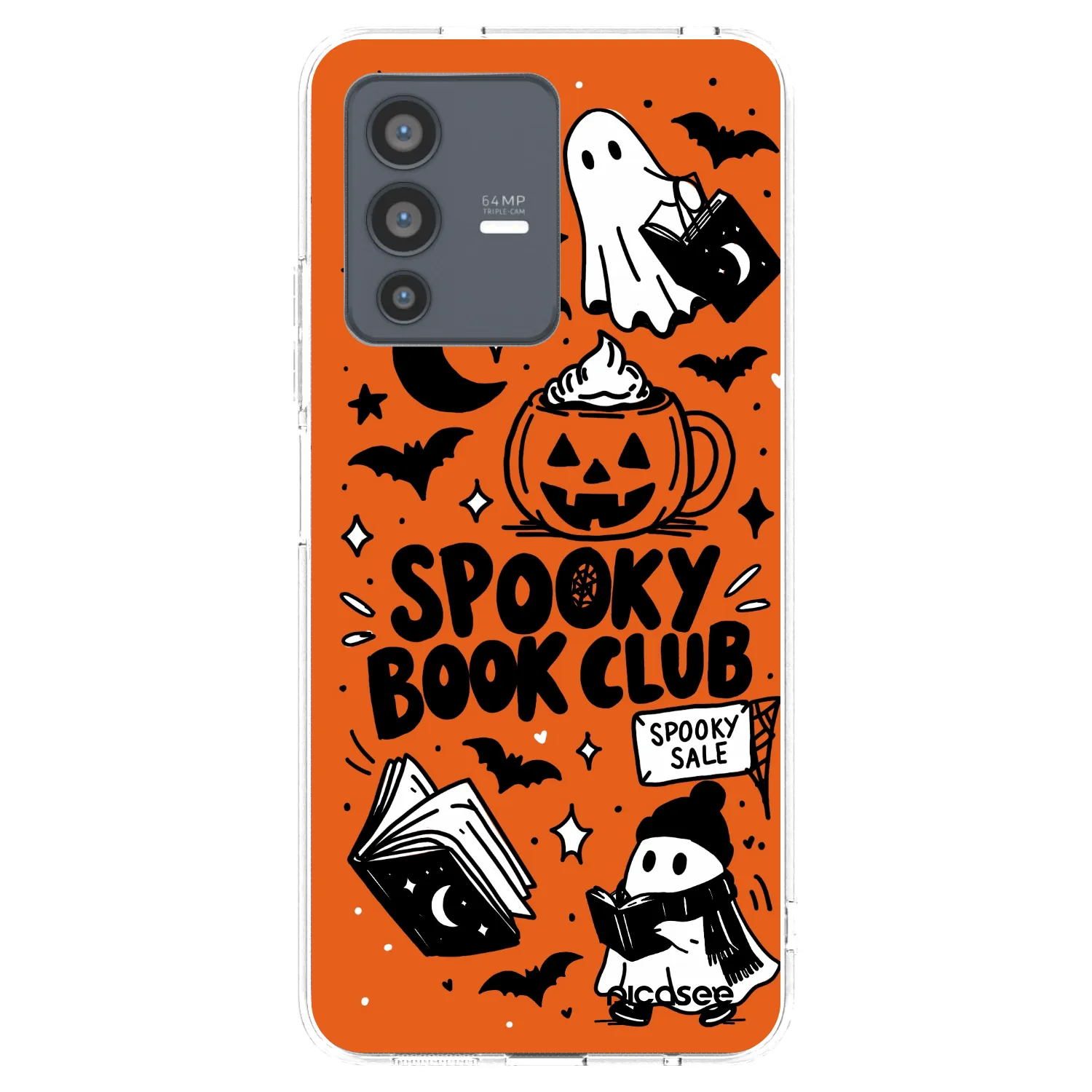 Picasee silikonový průhledný obal pro Vivo V23 5G - Spooky book club