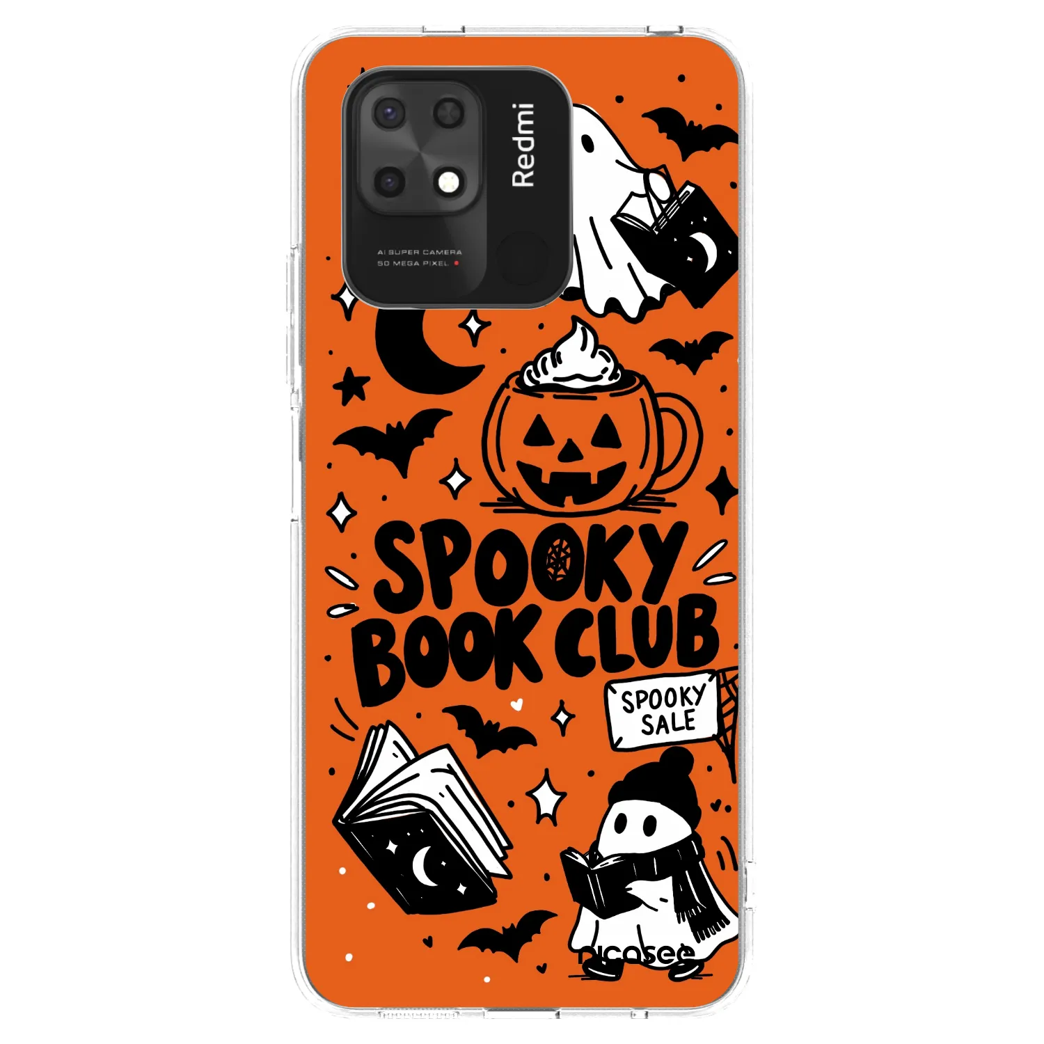 Picasee silikonový průhledný obal pro Xiaomi Redmi 10C - Spooky book club