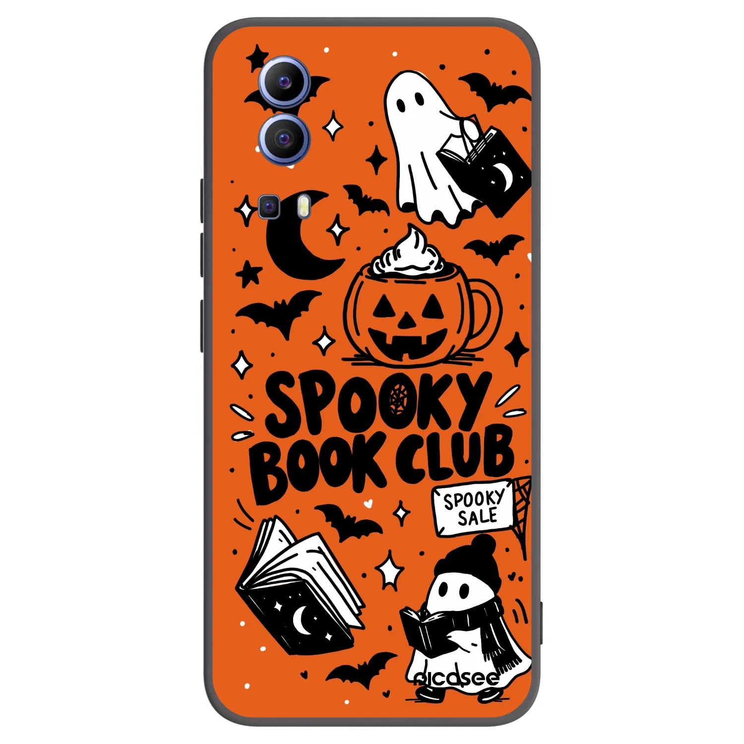 Picasee silikonový černý obal pro Vivo Y52 5G - Spooky book club