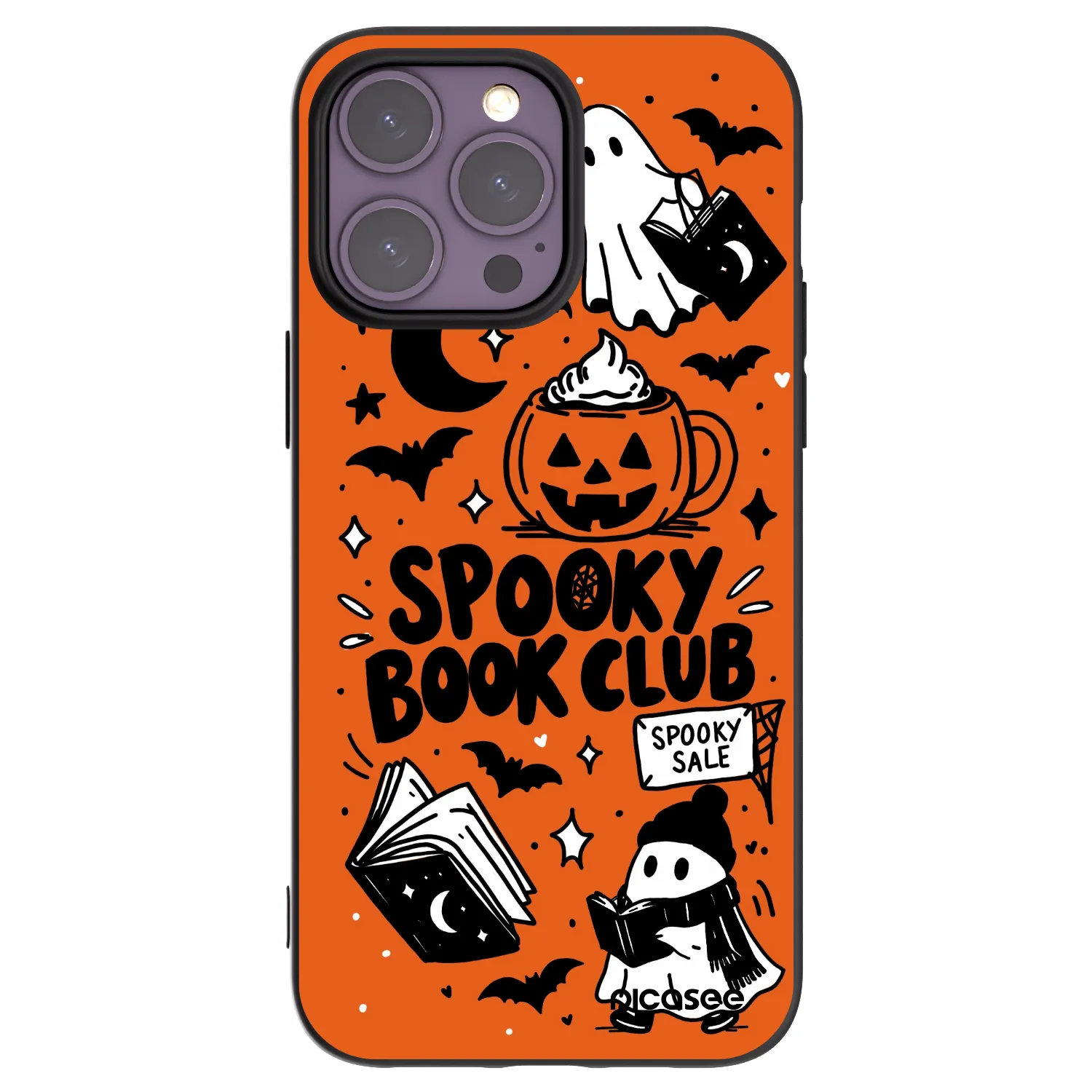 Picasee silikonový černý obal pro Apple iPhone 14 Pro Max - Spooky book club