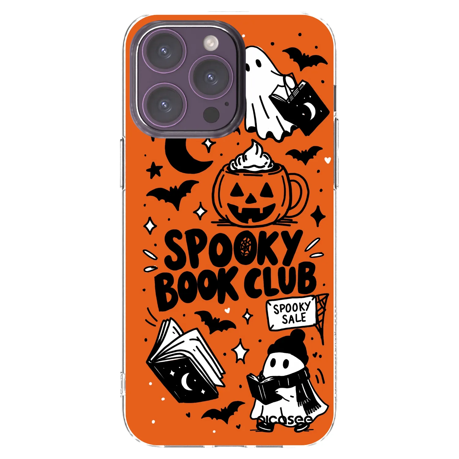 Picasee silikonový průhledný obal pro Apple iPhone 14 Pro Max - Spooky book club