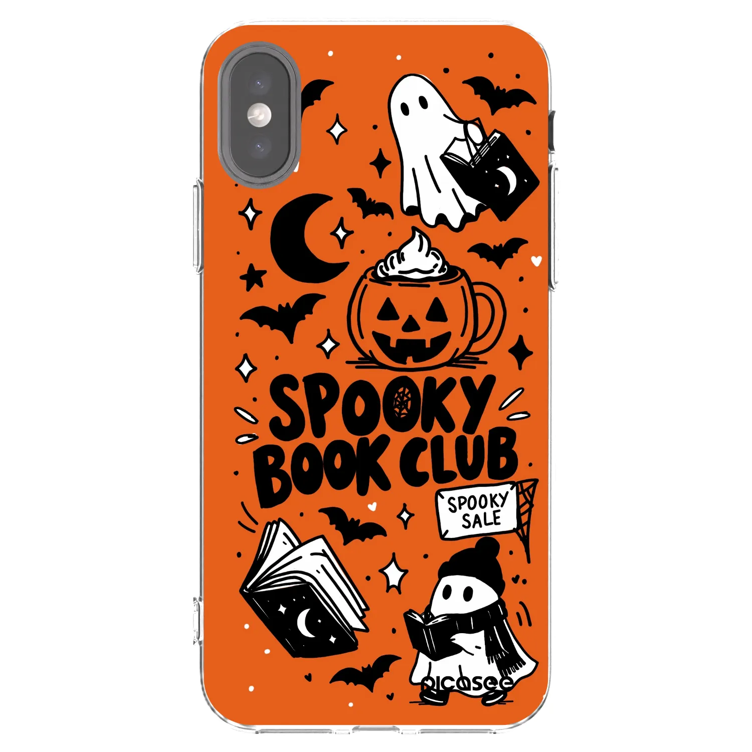 Picasee silikonový průhledný obal pro Apple iPhone X/XS - Spooky book club