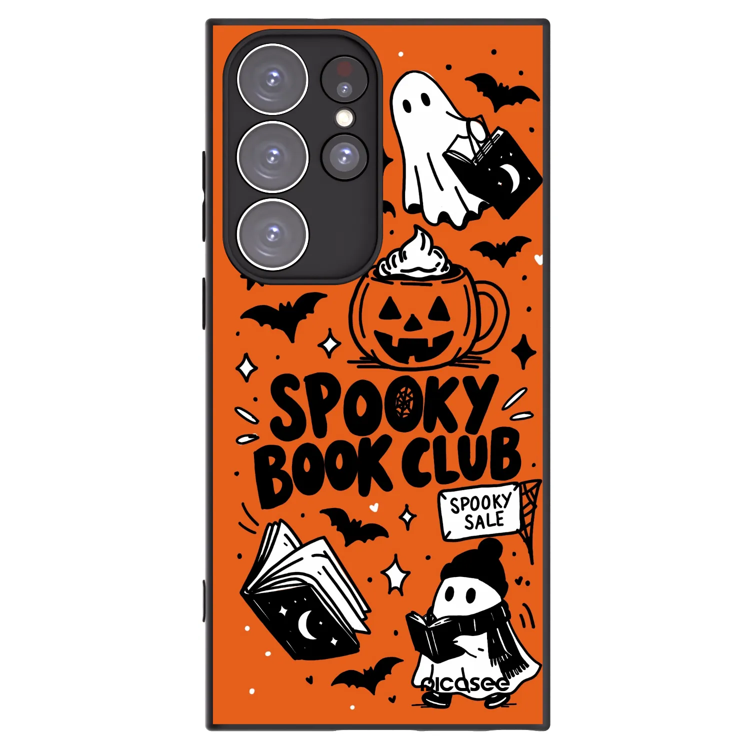 Picasee silikonový černý obal pro Samsung Galaxy S23 Ultra 5G - Spooky book club