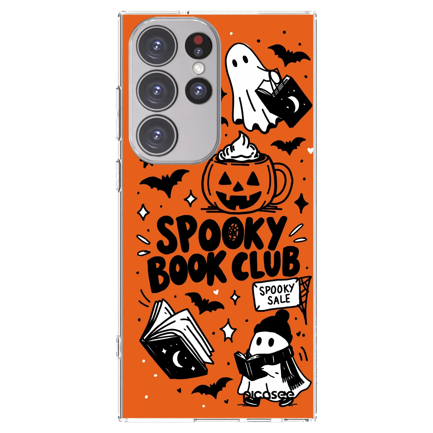 Picasee silikonový průhledný obal pro Samsung Galaxy S23 Ultra 5G - Spooky book club