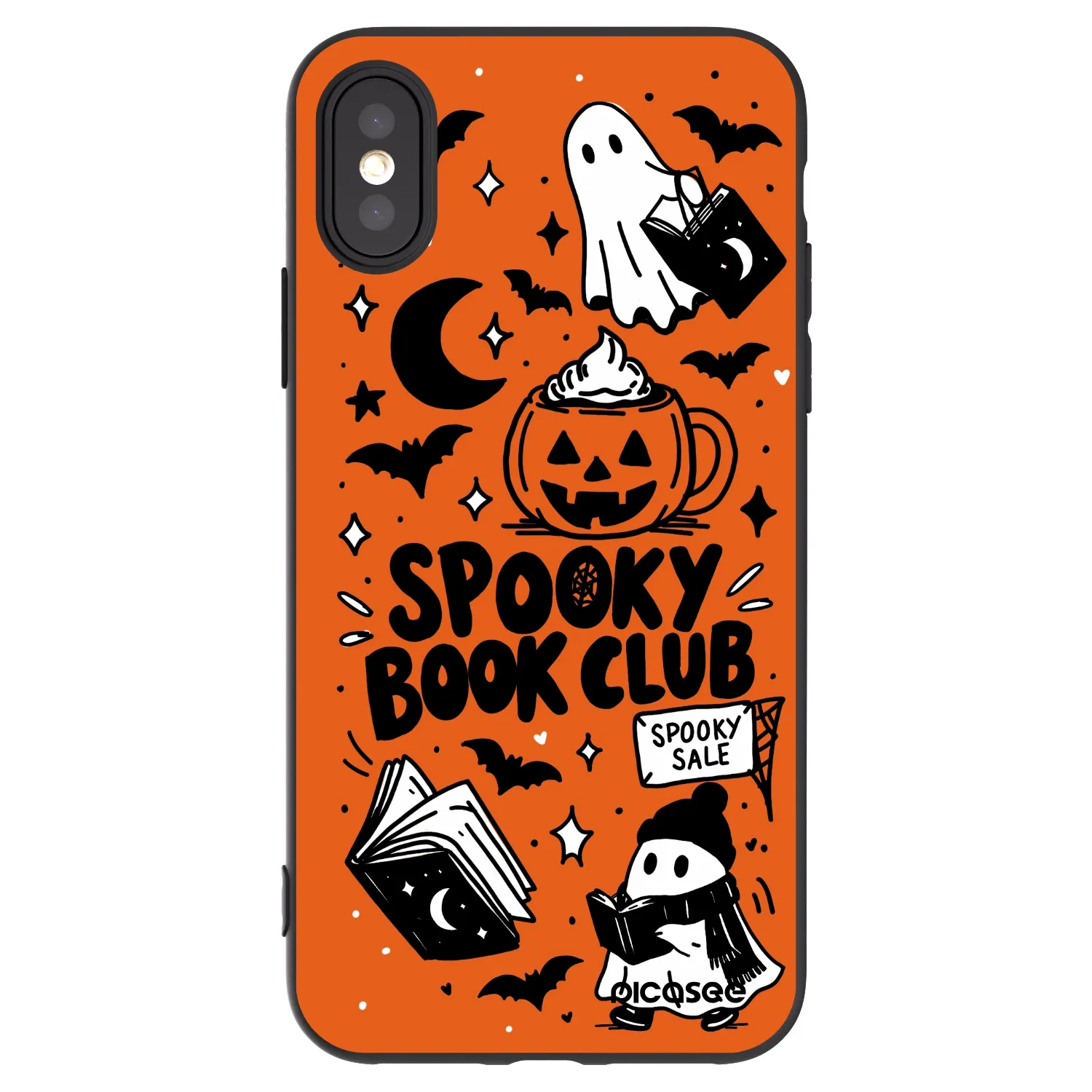 Picasee silikonový černý obal pro Apple iPhone X/XS - Spooky book club