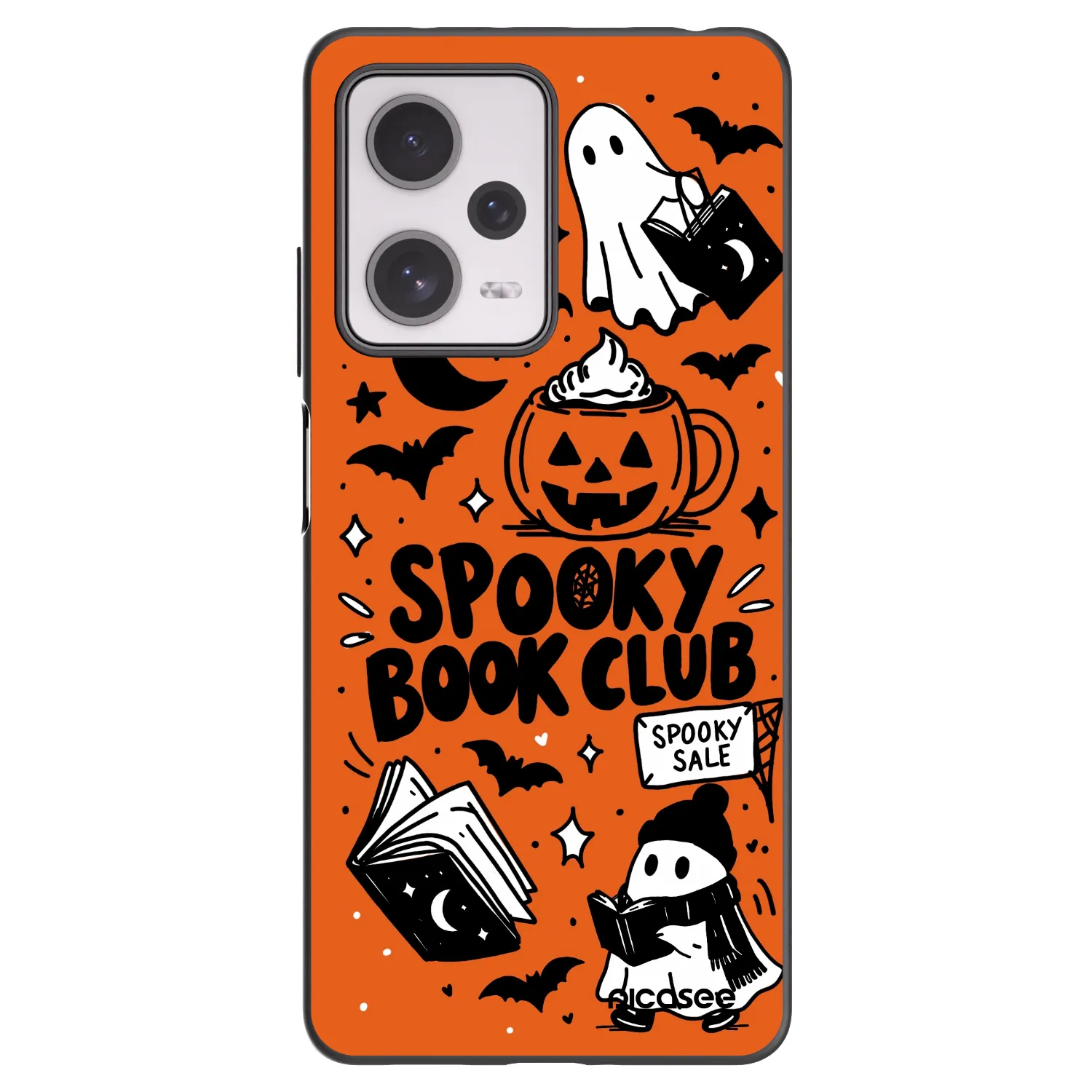 Picasee silikonový černý obal pro Xiaomi Redmi Note 12 Pro+ 5G - Spooky book club