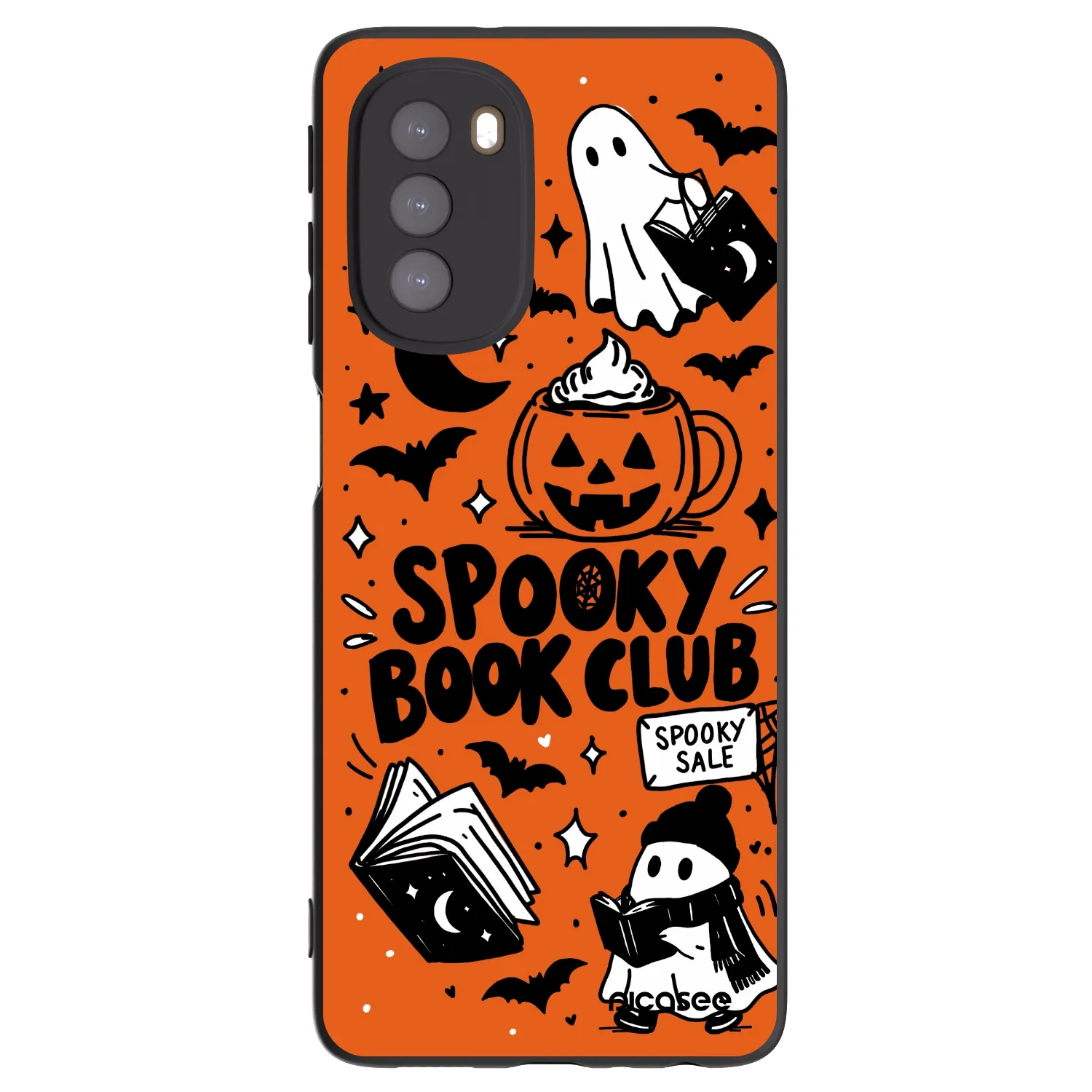 Picasee silikonový černý obal pro Motorola Moto G51 - Spooky book club