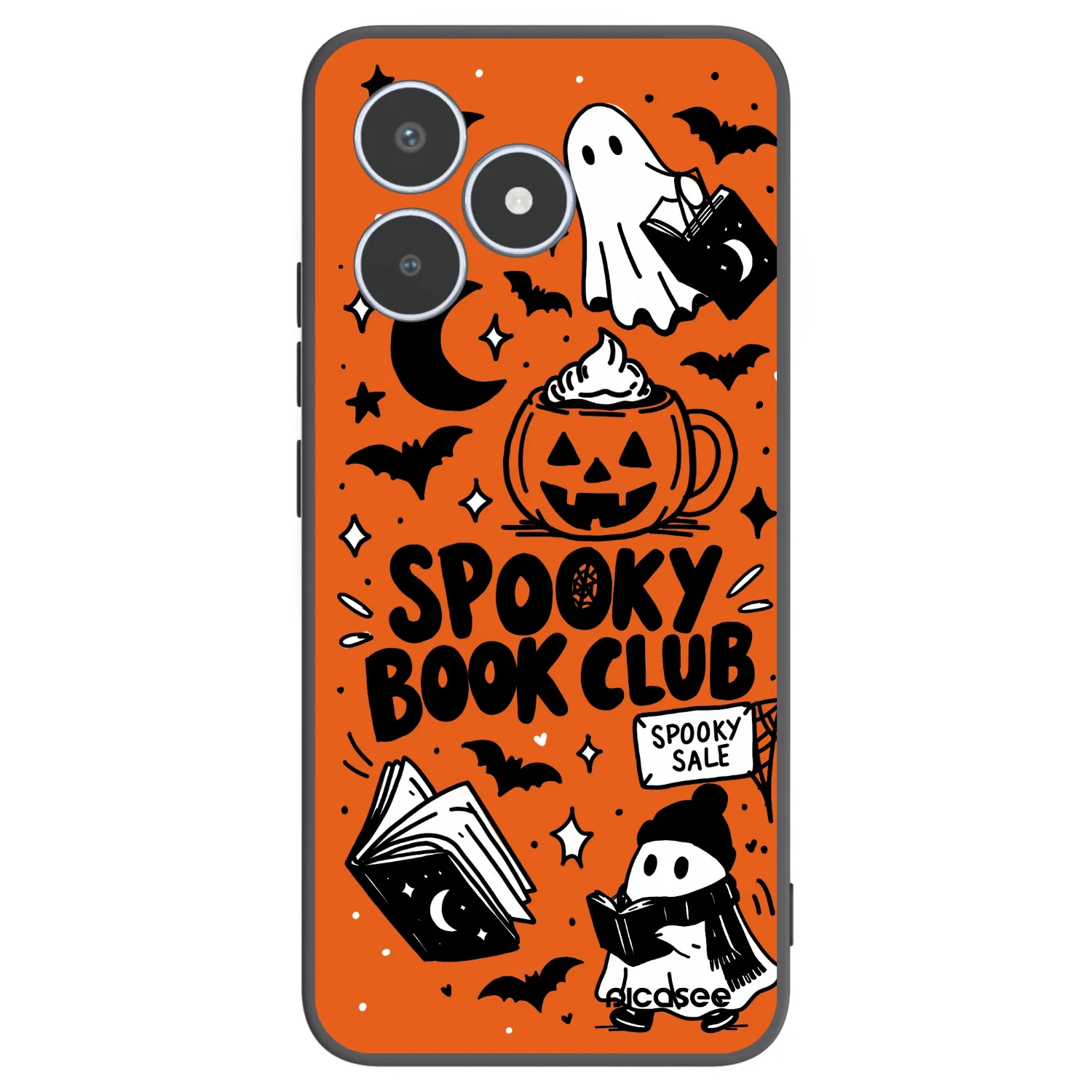 Picasee silikonový černý obal pro Realme C53 - Spooky book club